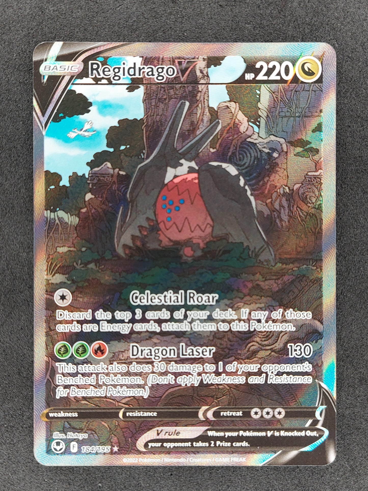 2022 Pokemon Silver Tempest 184/195 Regidrago V Alternate Art