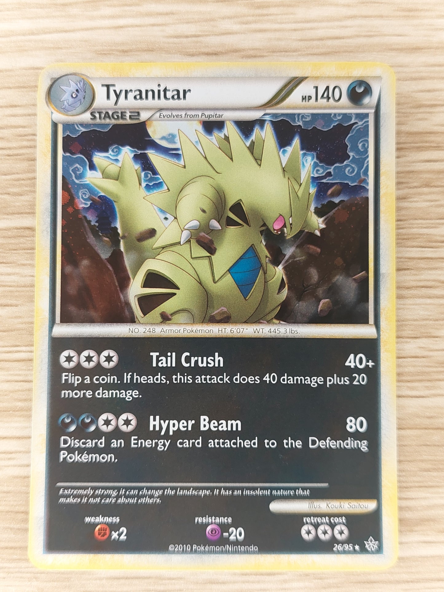 Tyranitar 26/95 Holo Rare HS Unleashed Pokemon TCG