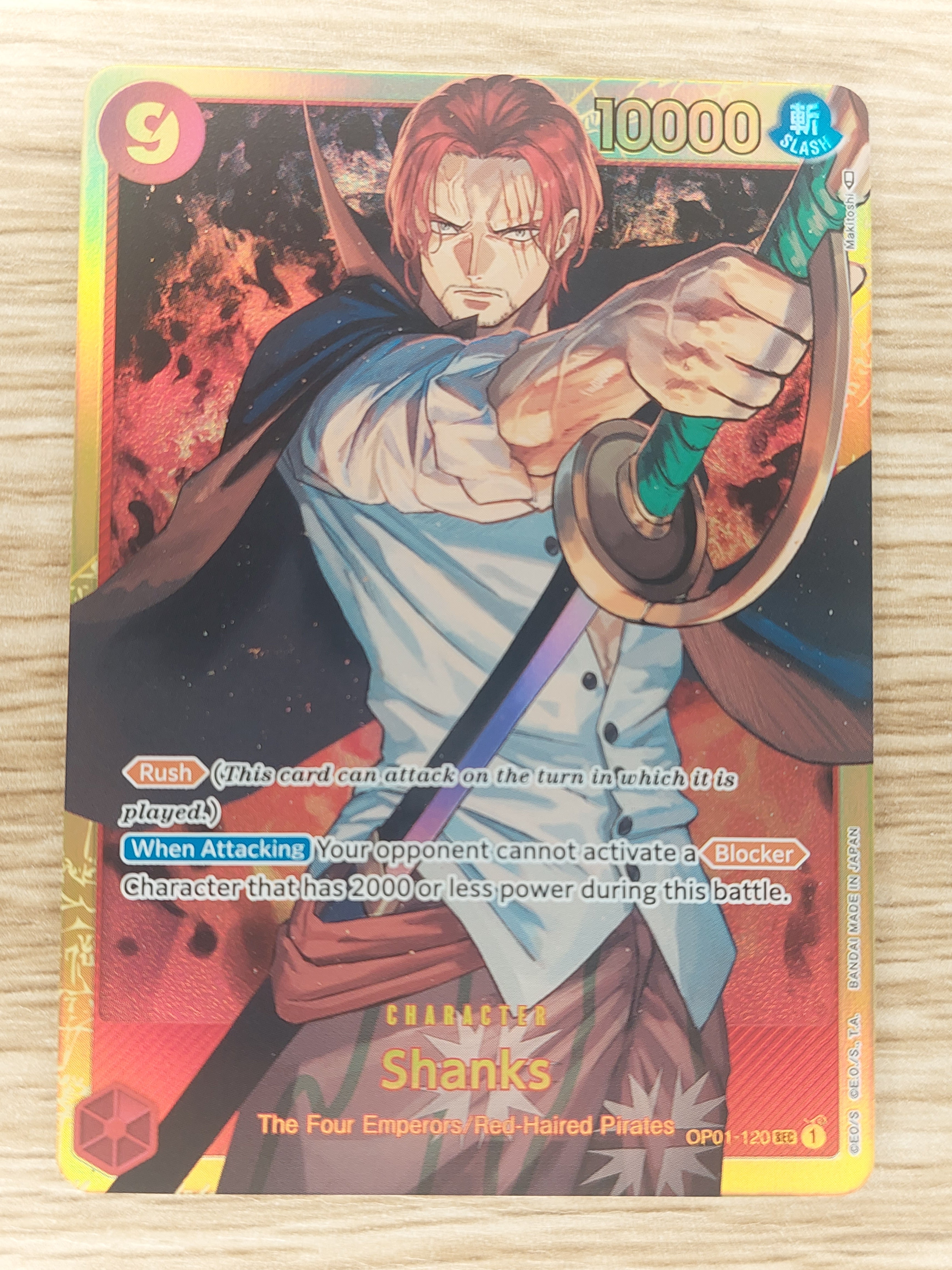 One Piece OP01-120 SEC Shanks Secret Rare Romance Dawn – Boomerang Collectables