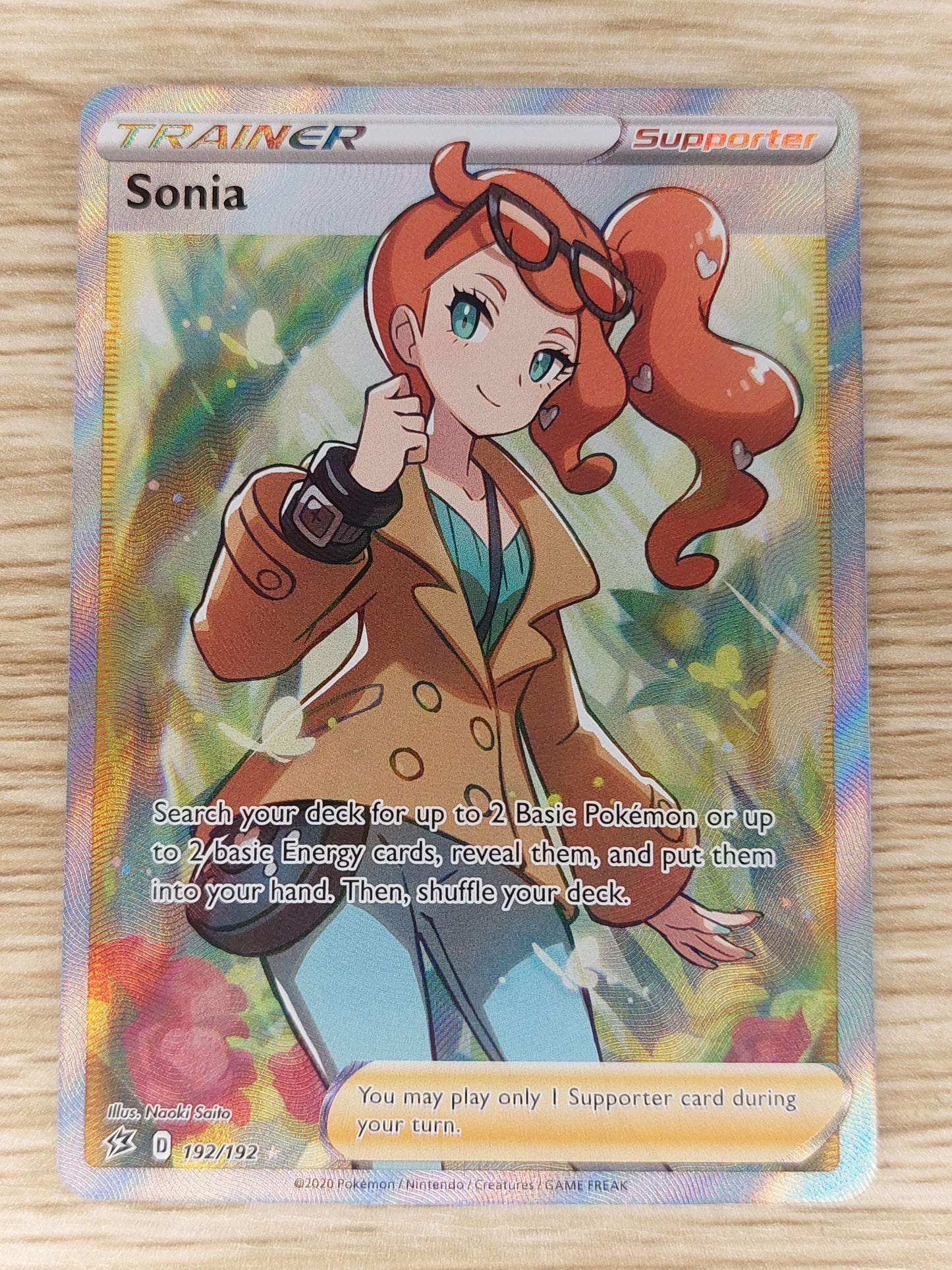 Sonia 192/192 Rebel Clash Pokemon Card Full Art Trainer Ultra Rare NM/M