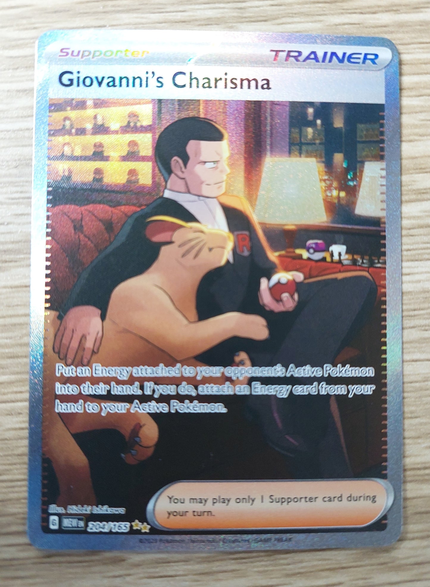 2023 Scarlet & Violet 151 #204/165 Giovanni’s Charisma Special Illustration Rare