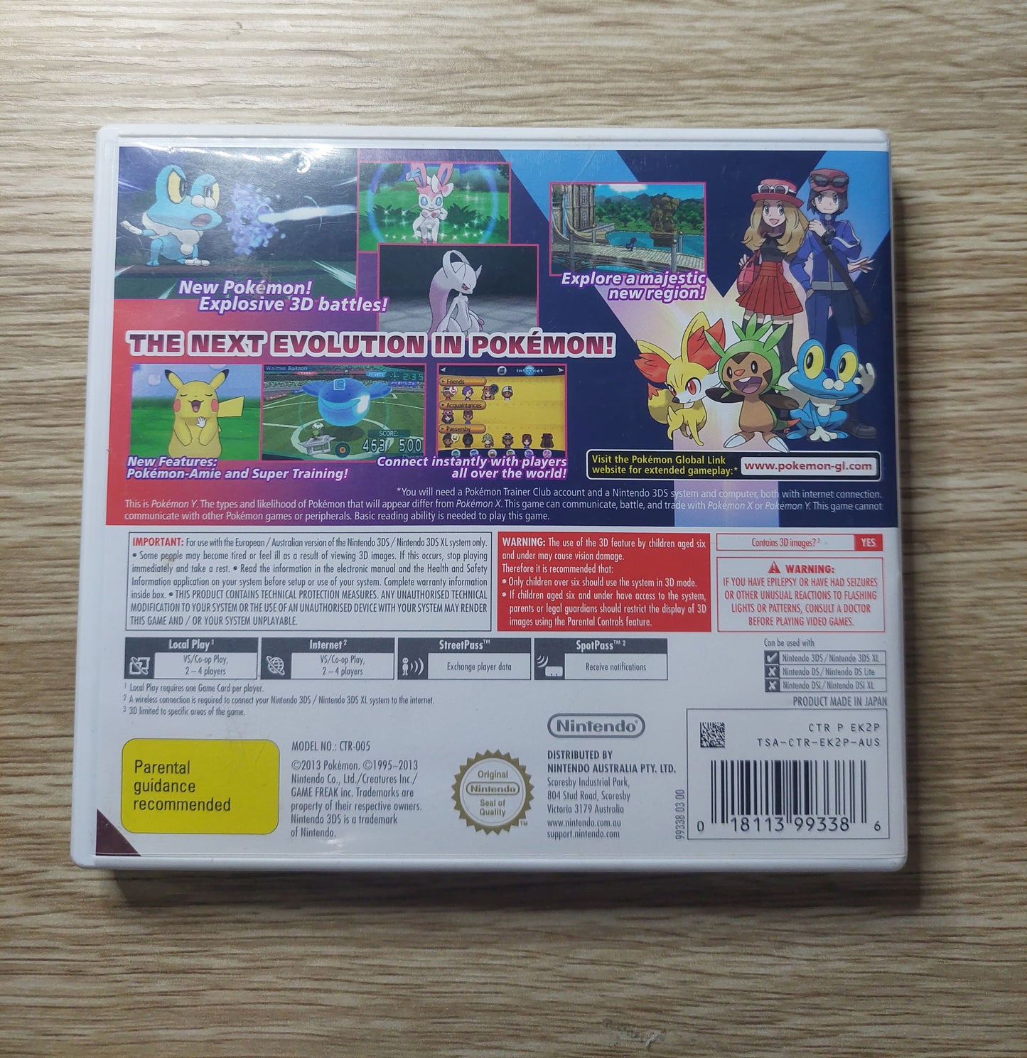 2013 Nintendo 3DS Pokémon Y in box Tested AUS PAL