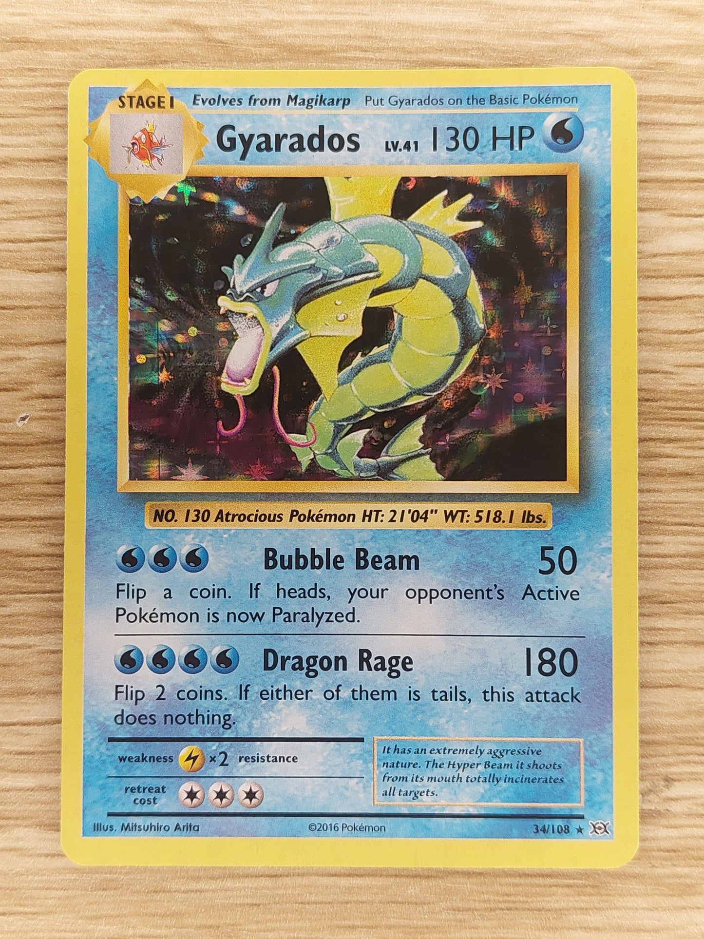 2016 Pokemon Xy Evolutions 34/108 Gyarados Holo LP