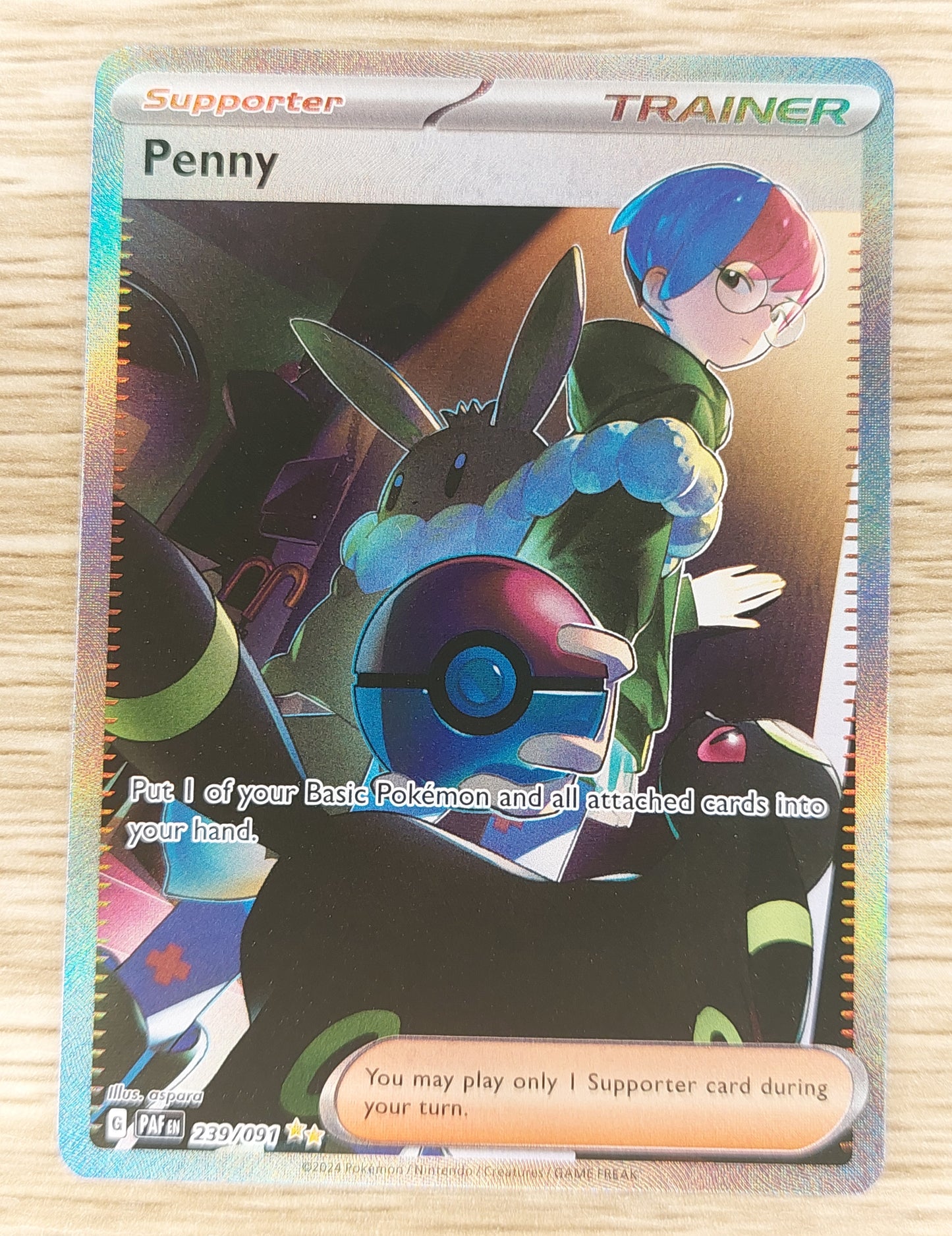 đź’ĄPenny - 239/091 - Special Illustration Rare - Paldean Fates - Pokemon Card TCG