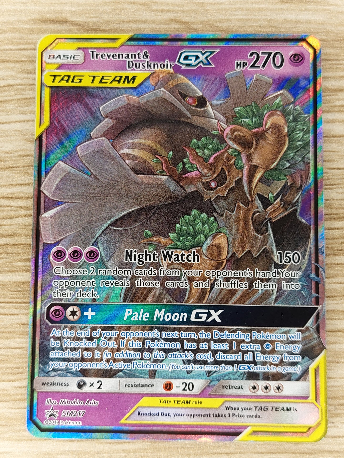 Pokemon Card SM Black Star Promos SM217 Trevenant & Dusknoir Tag Team GX LP