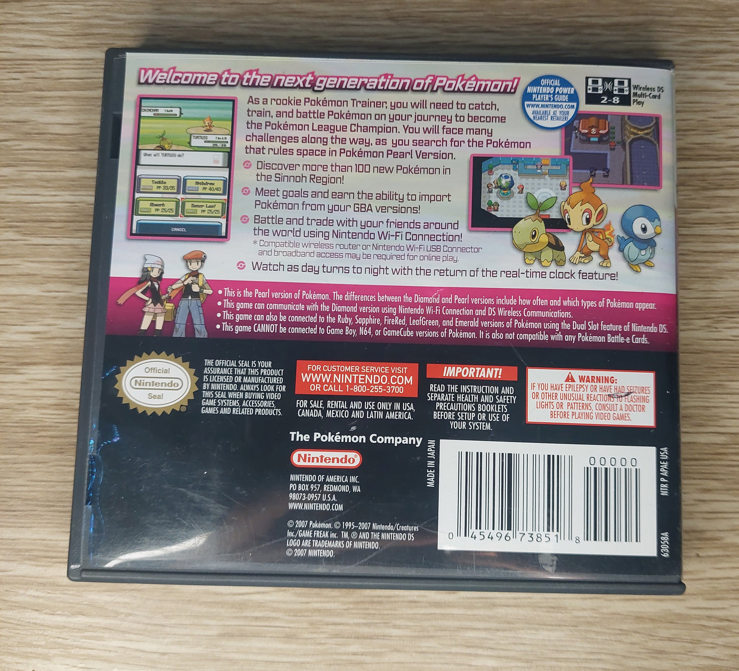 Pokemon Pearl Version Nintendo DS Game Complete w Manual USA Region Free