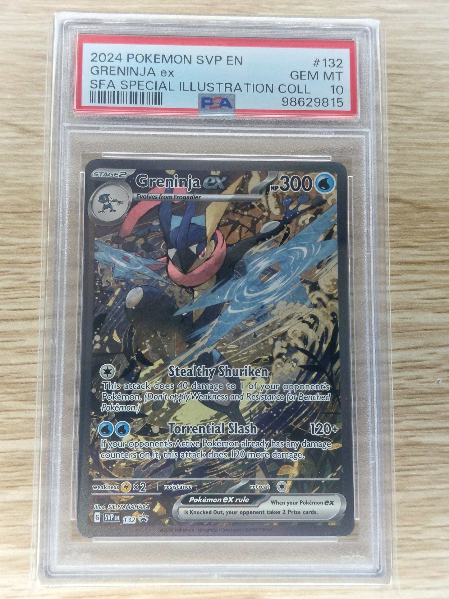 Pokemon 2024 Greninja EX Special Illustration Rare SFA Black Star Promo #132 PSA 10