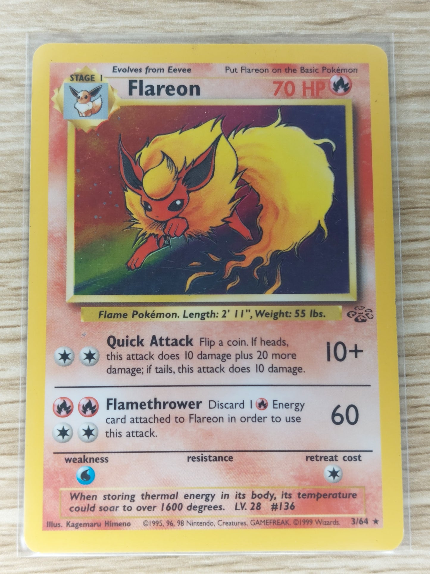 Pokemon 1999 Flareon Holo Jungle 3/64
