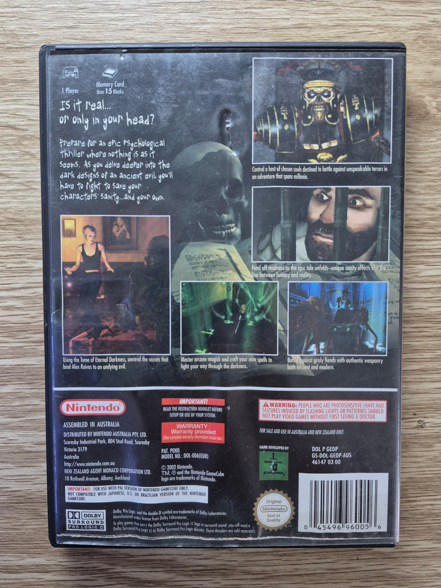 2002 Nintendo GameCube Eternal Darkness Sanity's Requiem PAL- Complete in Box Tested