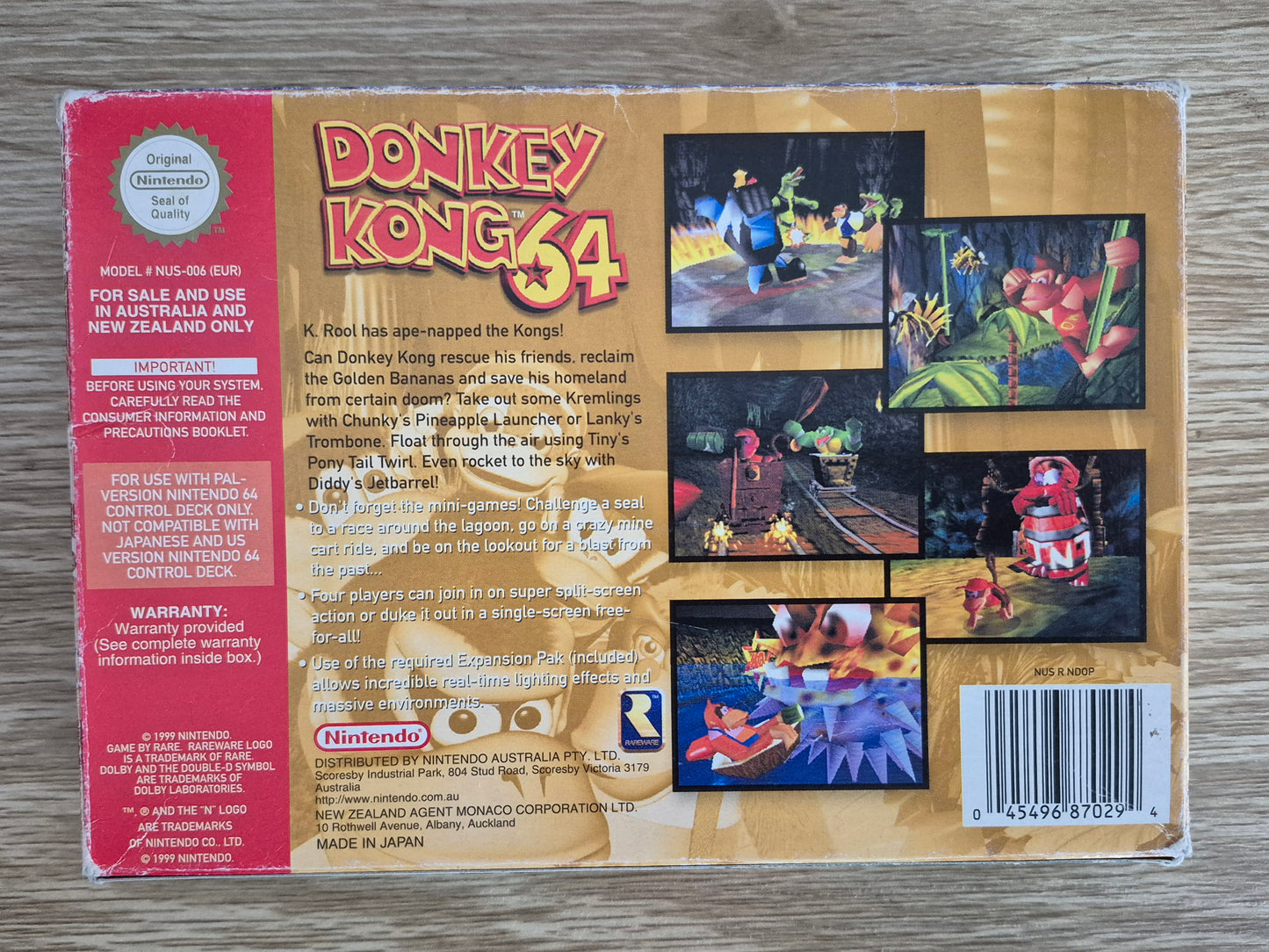 Nintendo N64 Boxed Donkey Kong 64 Collectors Edition Yellow Game Pak+ new Expansion Pak (no instructions)