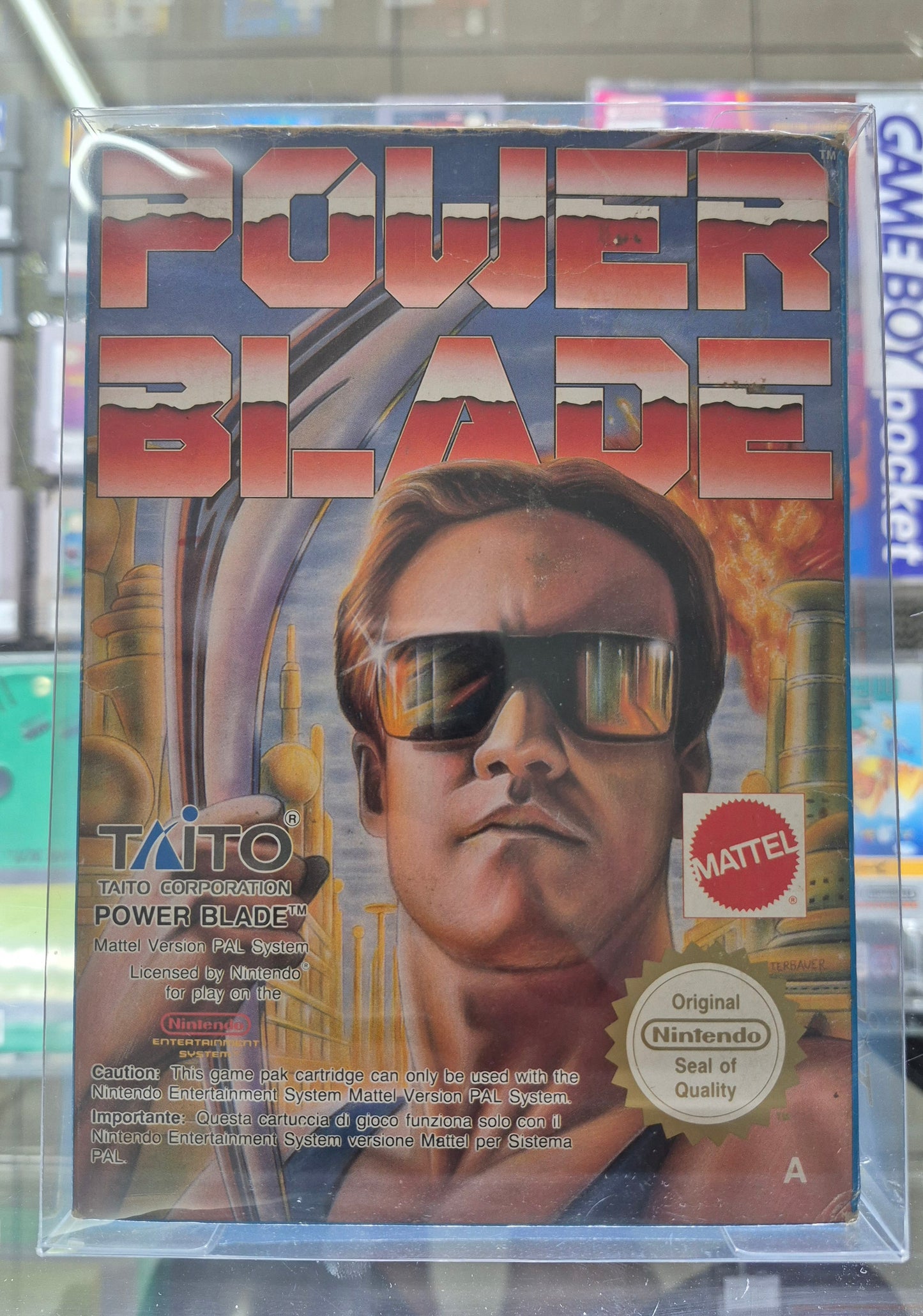 1991 Nintendo NES Power Blade by TAITO Complete in Box with Clear Protector Tested