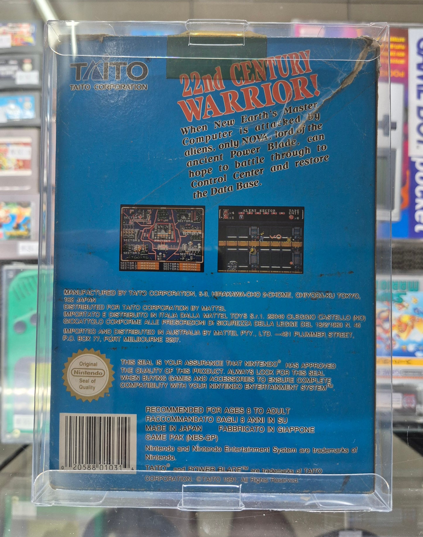 1991 Nintendo NES Power Blade by TAITO Complete in Box with Clear Protector Tested