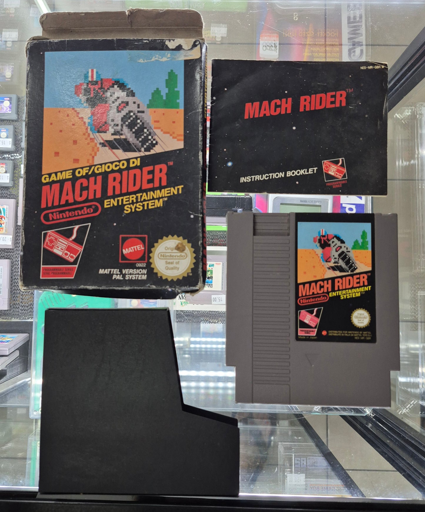 1987 Nintendo NES Mach Rider Complete in Box Tested,in Clear Protector