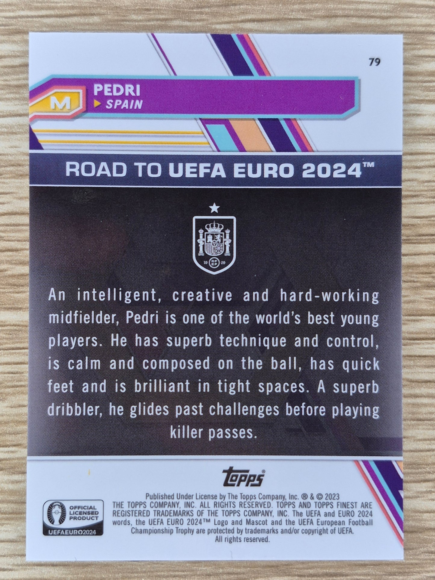 2024 Topps Finest Road to EURO UEFA Pedri Gold 10/50 #79