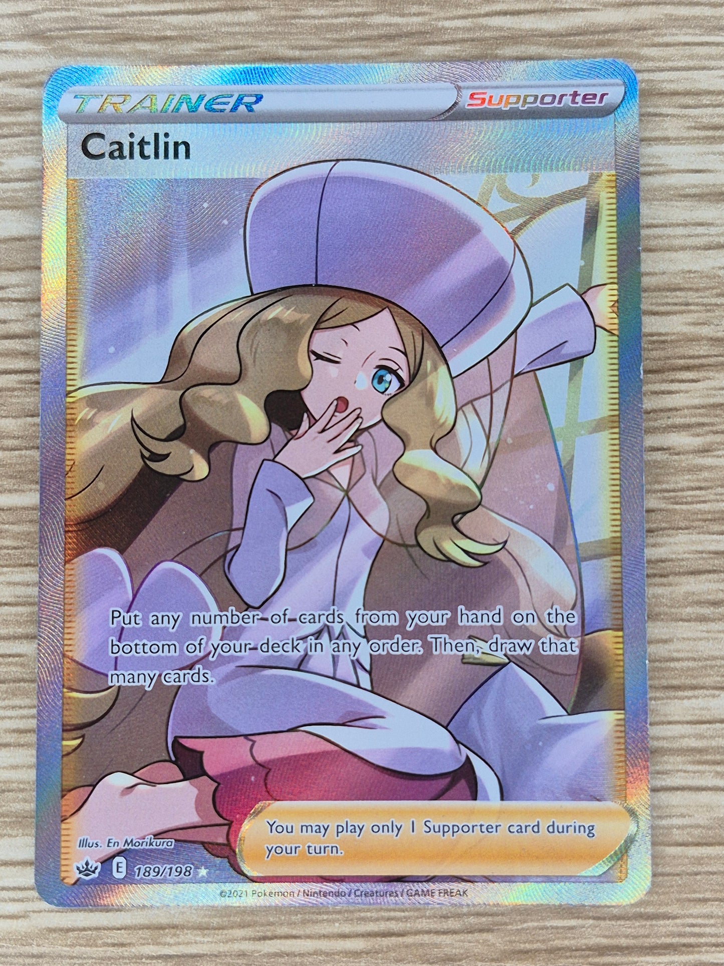 2021 Pokémon Chilling Reign 189/198 Caitlin Full Art Trainer LP