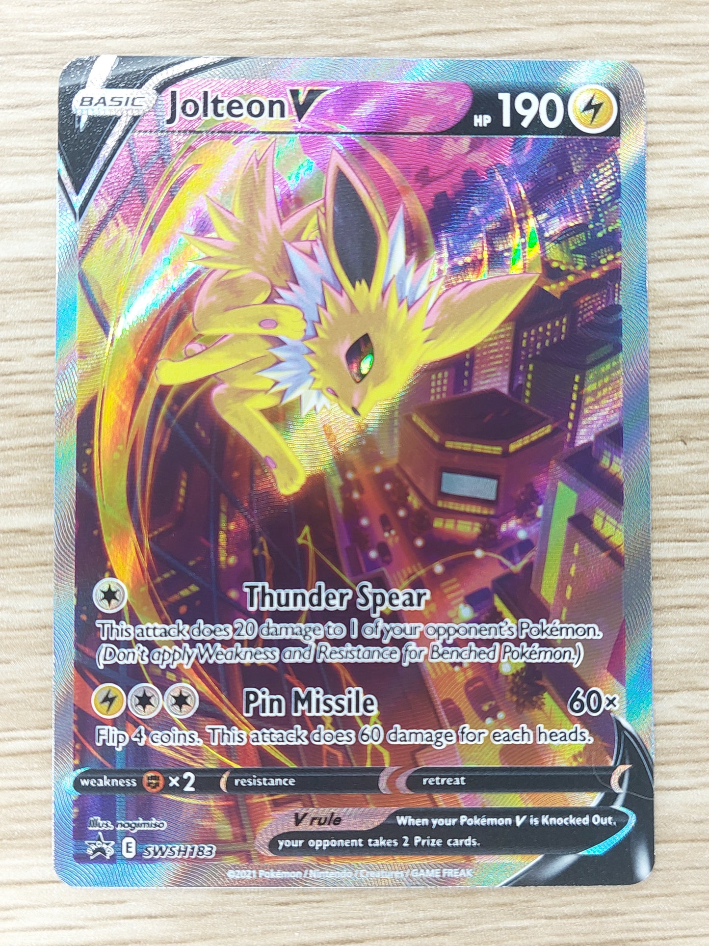 Pokemon 2021 Jolteon V Alternate Art Premium Collection SWSH183