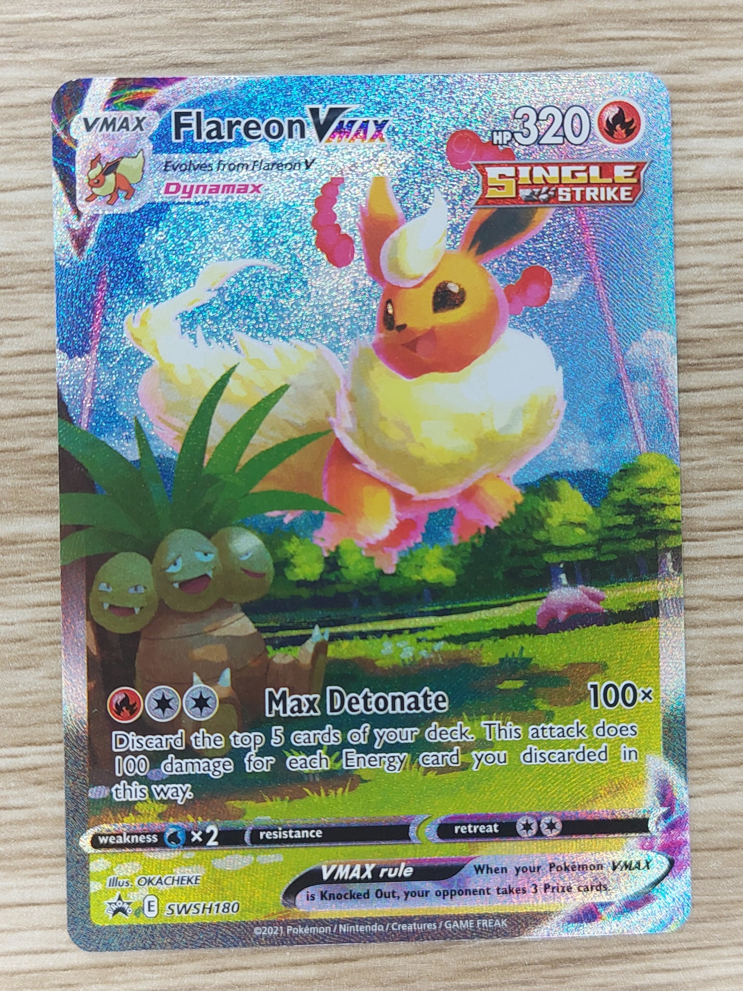 Pokemon 2021 Flareon Vmax Alternate Art Premium Collection SWSH180