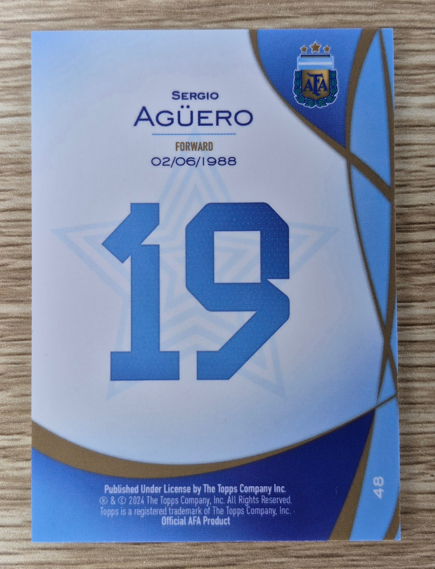 2024 Topps Argentina Lineage Sergio Aguero Forward 41/75