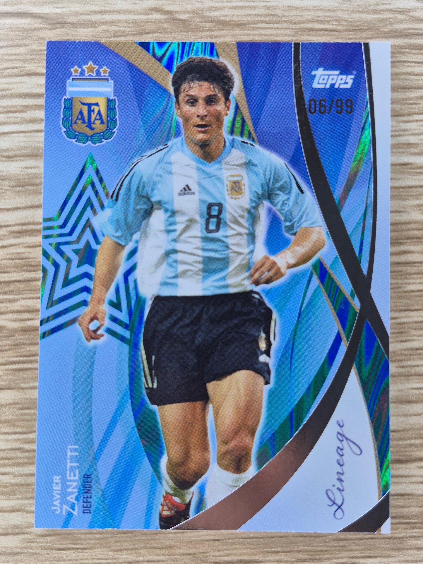 2024 Topps Argentina Lineage Javier Zanetti Defender 06/99