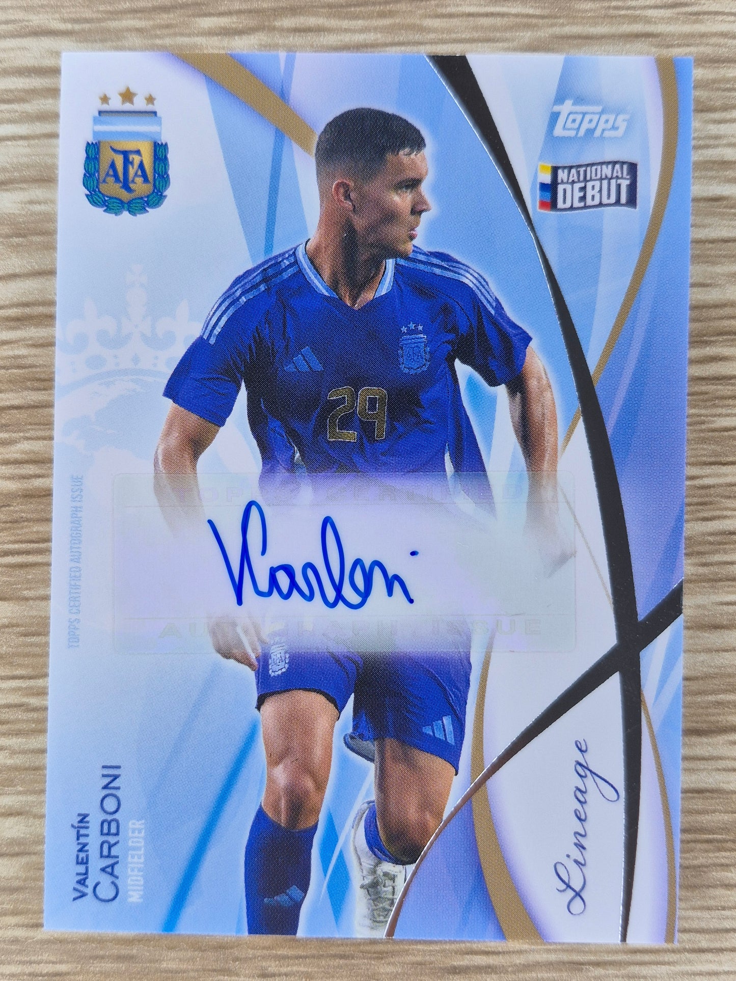2024 Topps Argentina Lineage IA-VC Valentin Carboni Icons National Debut Auto