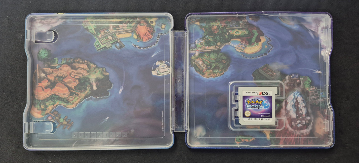 2016 Nintendo 3DS POKÉMON Moon AUS PAL CART TESTED IN Steel Case