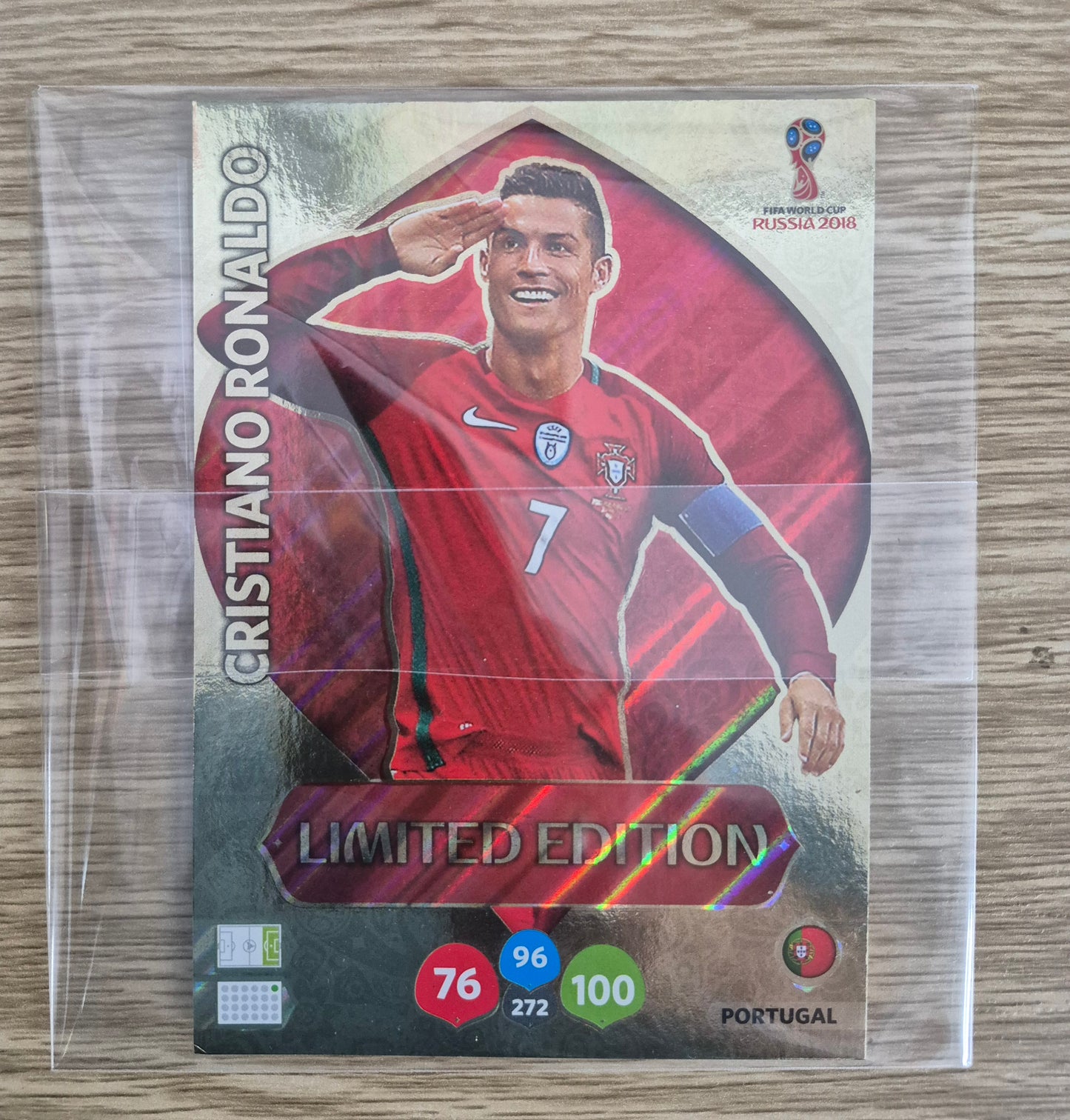 Fifa World Cup Russia 2018 Gold Christiano Ronaldo Giant Limited Edition Card