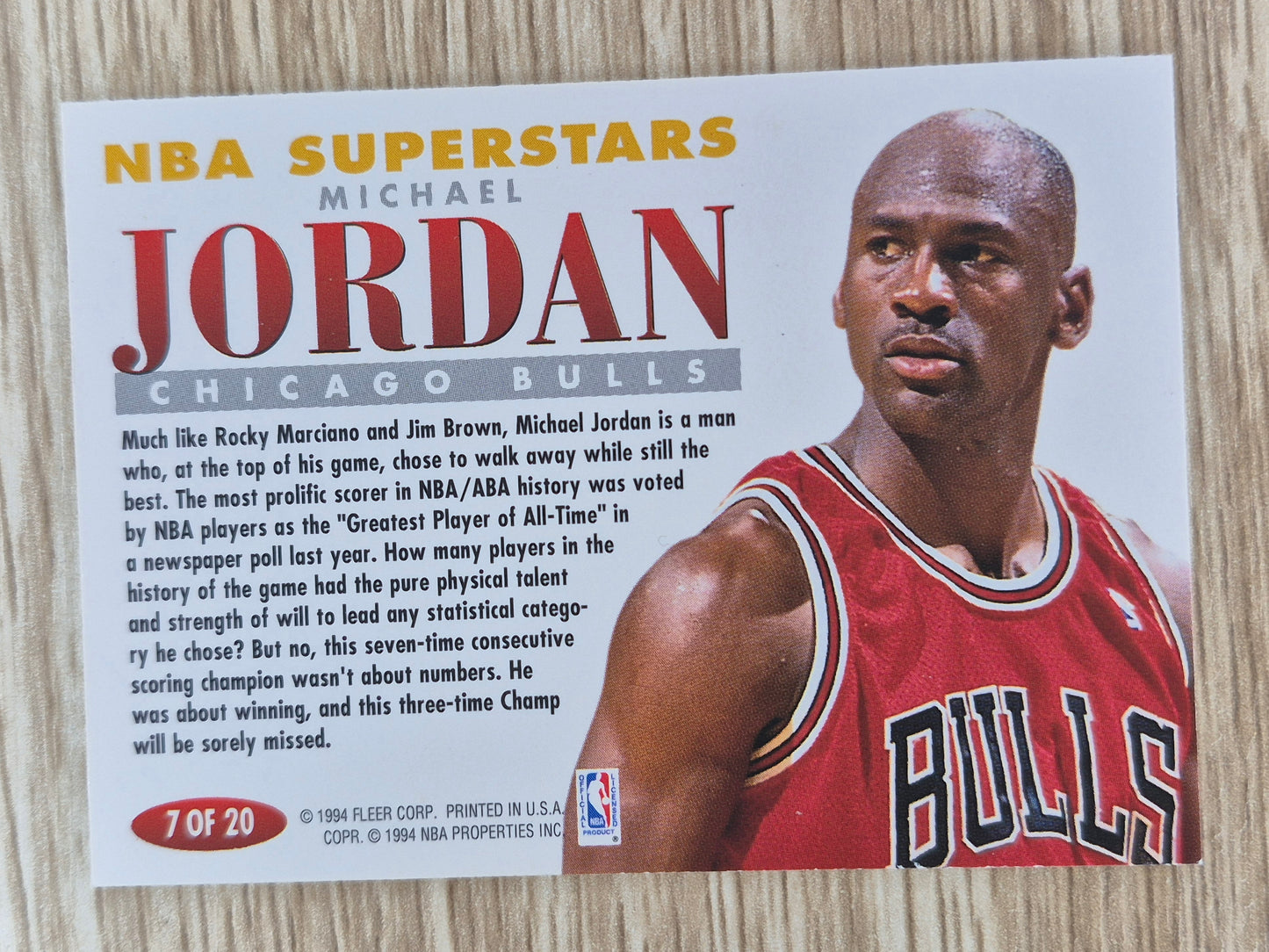 Fleer 93-94 NBA Superstars Michael Jordan 7 of 20 NR MT