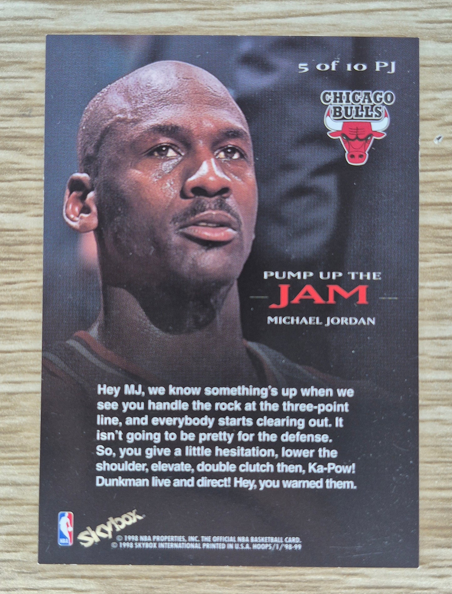 1998 Skybox Pump up the Jam Michael Jordan 5 of 10 PJ