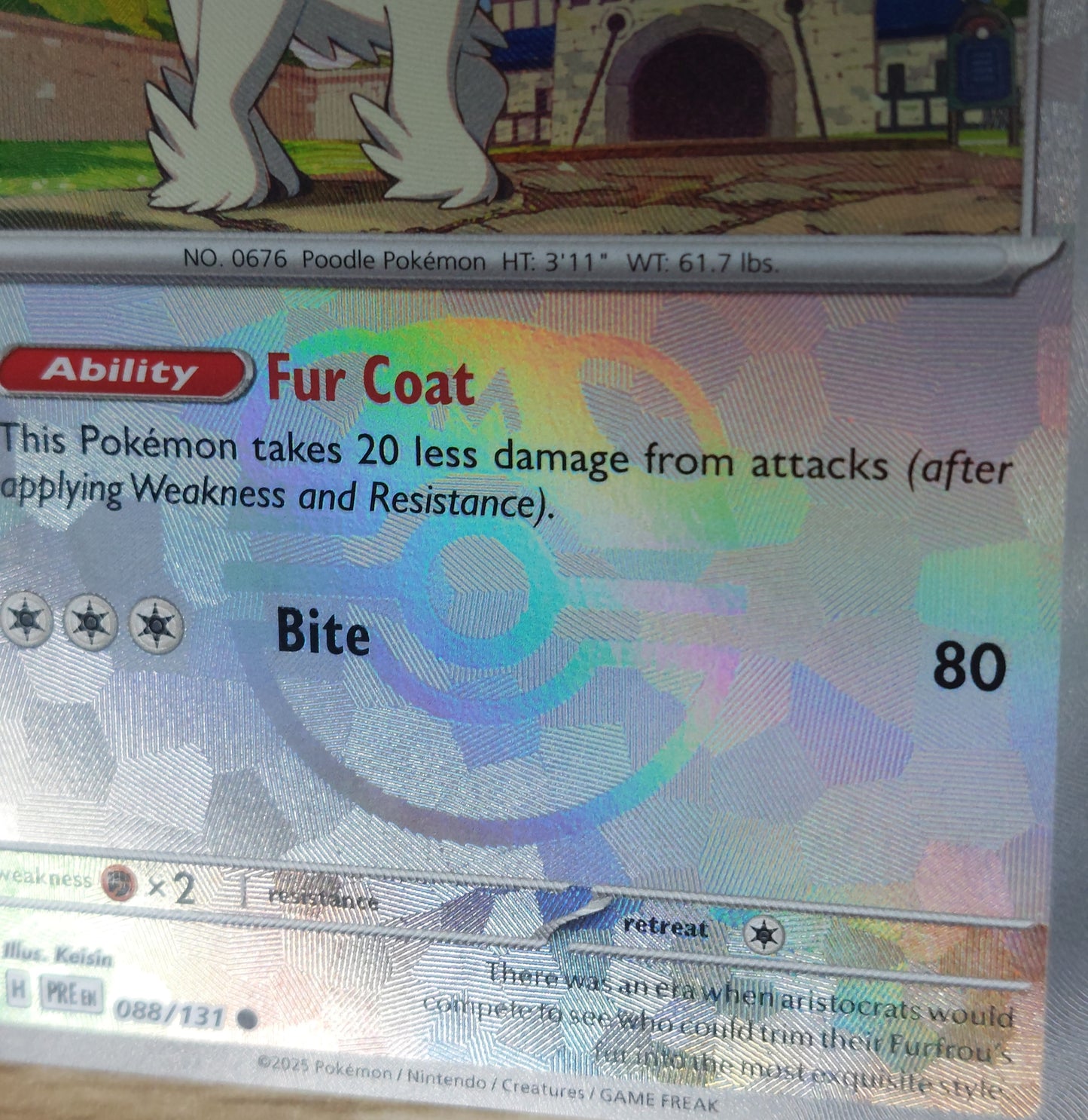 Pokemon 2025 Furfrou Master Ball Prismatic Evolutions 088/131