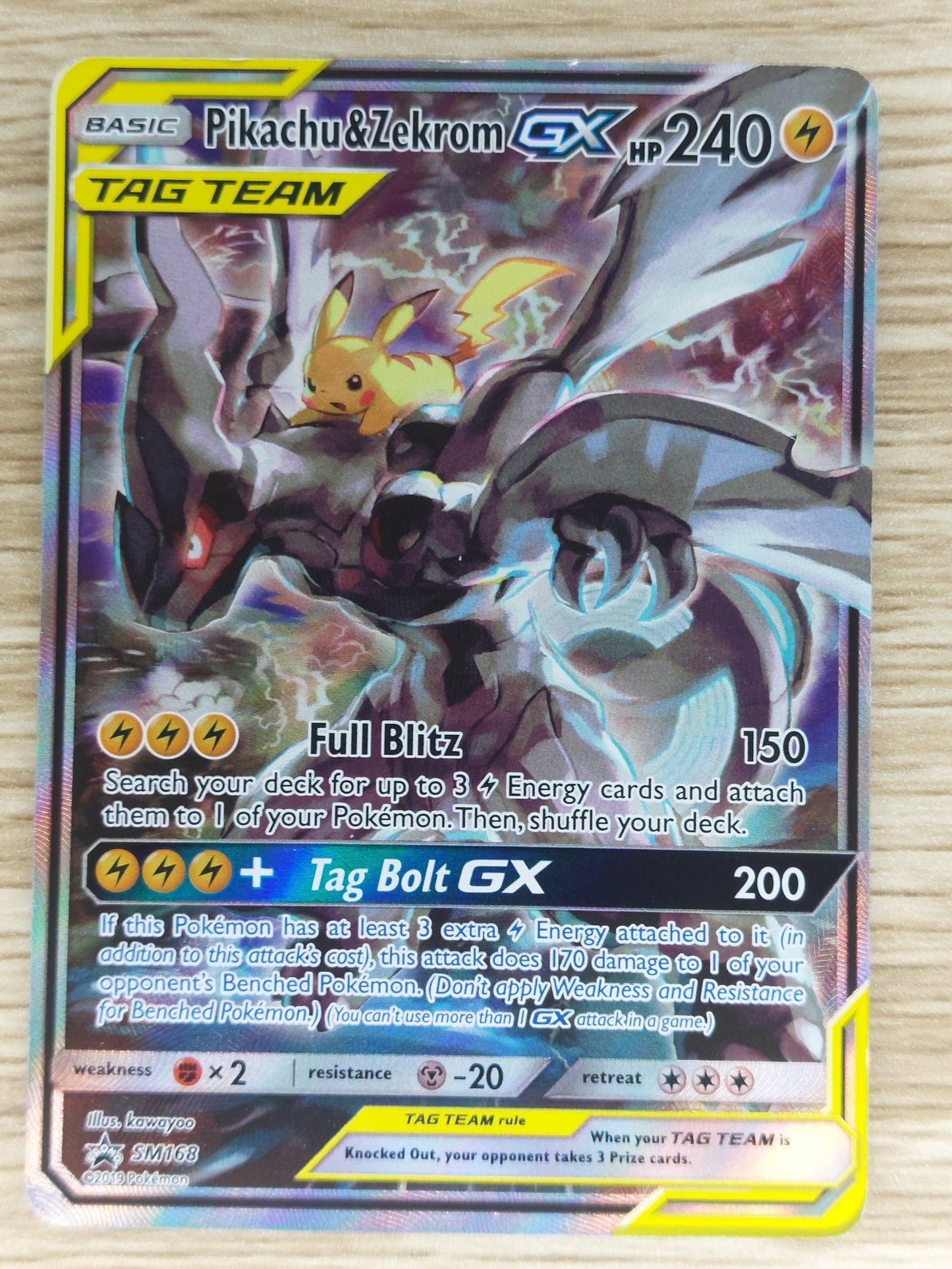 Pokemon 2019 Pikachu & Zekrom GX Tag Team SM168 MP