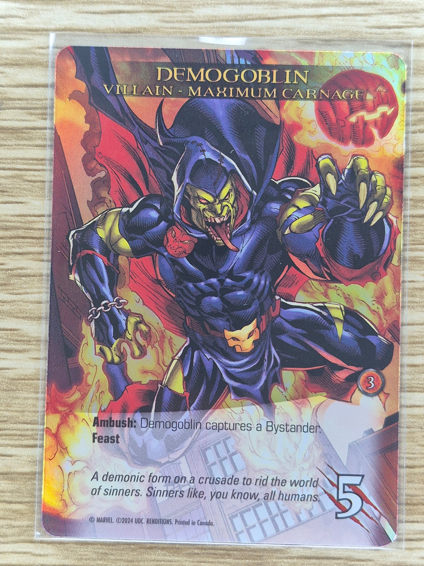 DEMOGOBLIN 2024 Marvel Renditions Spider-Man LEGENDARY FOIL VILLAIN MAX CARNAGE