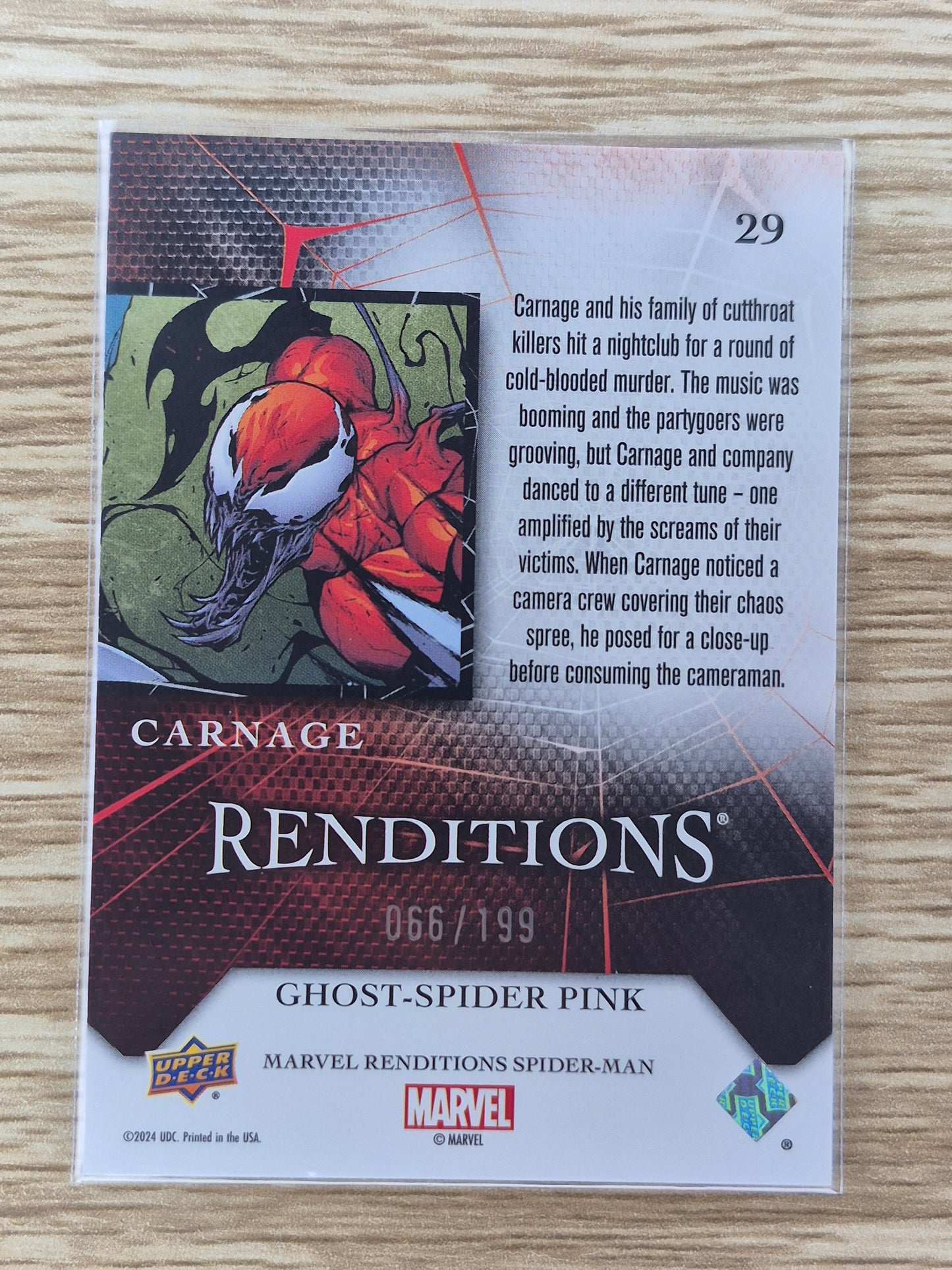 2024 Upper Deck Renditions CARNAGE Ghost-Spider Pink 066/199