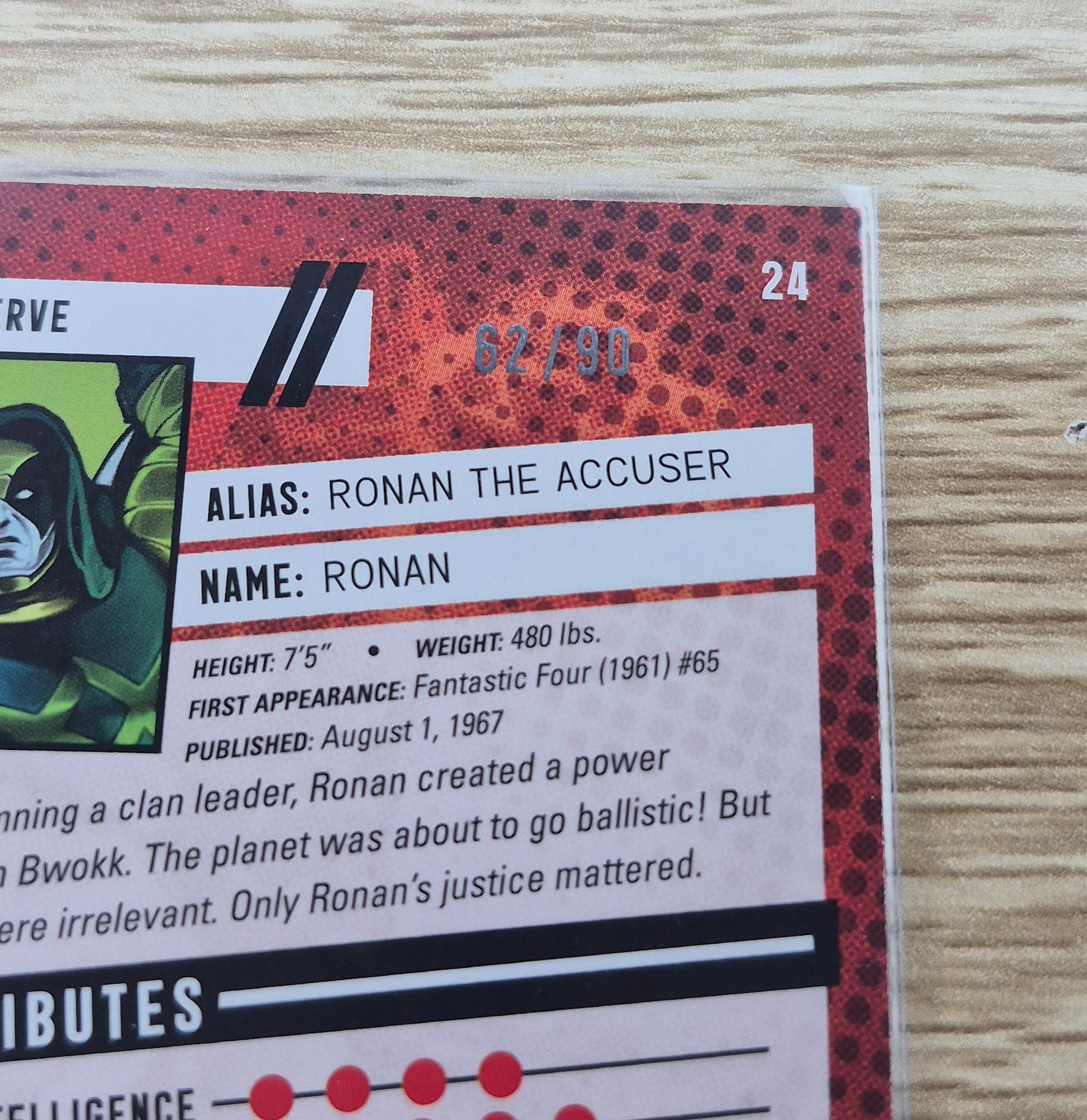 2024 Upper Deck Renditions Impel Ronan The Accuser Verve Parallel 62/90