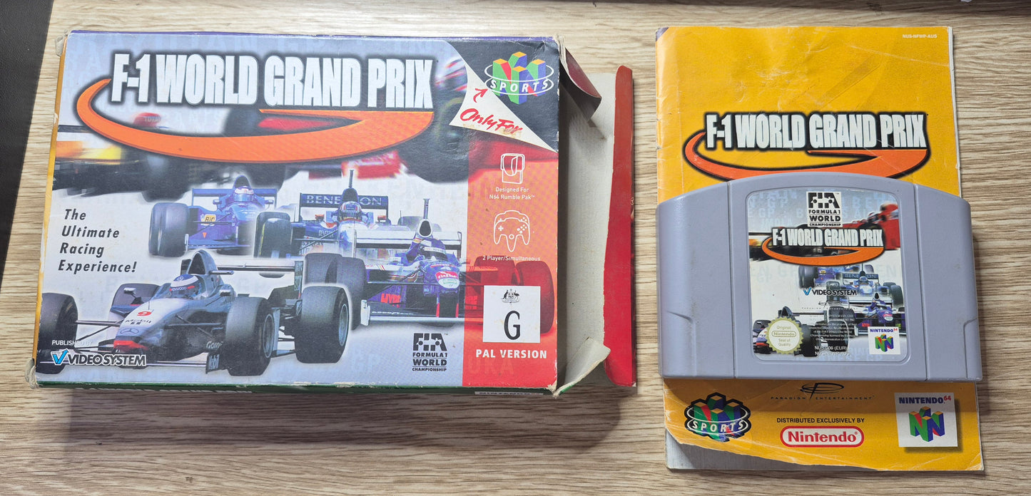 F-1 World Grand Prix Nintendo 64 N64 PAL Box And Manual(no insert)