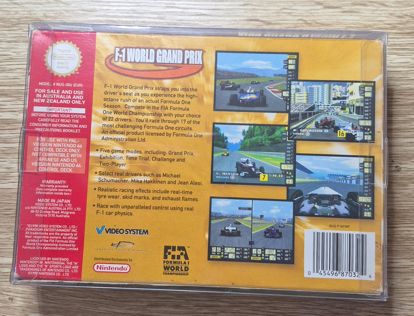 F-1 World Grand Prix Nintendo 64 N64 PAL Box And Manual(no insert)