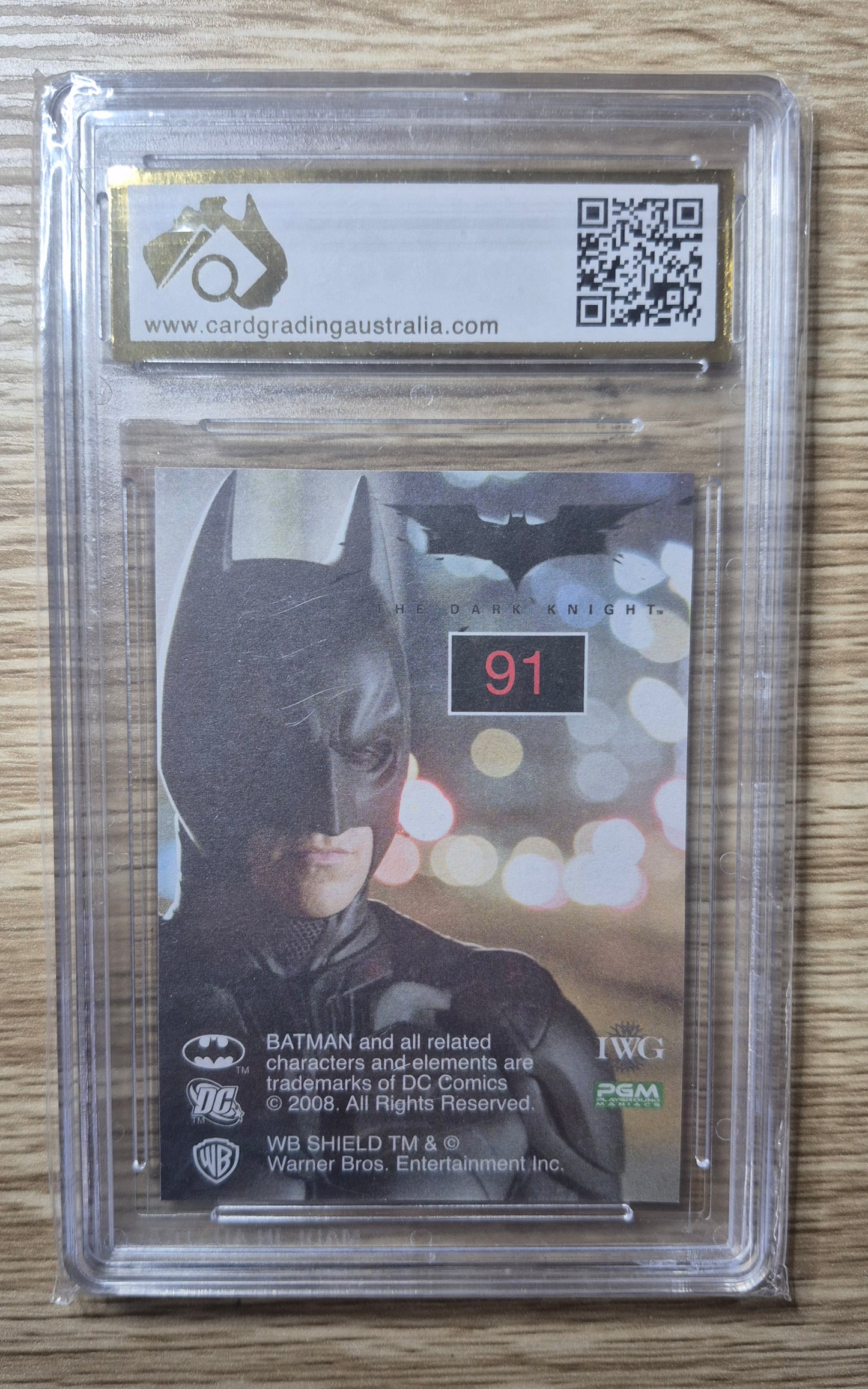 2008 Playground Maniacs The Dark Knight Stickers #91 Batman CGA 9