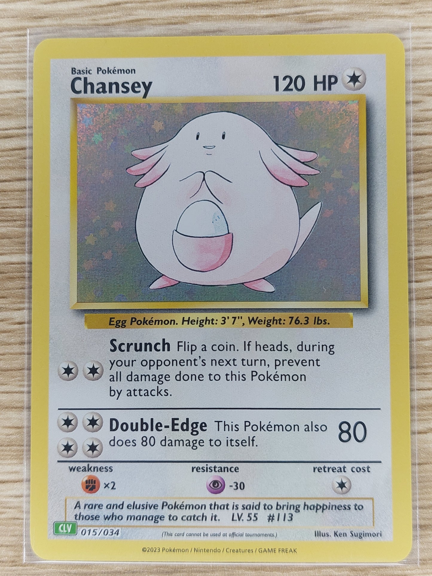 Pokemon 2023 Chansey Holo Classic Collection CLC 015/034