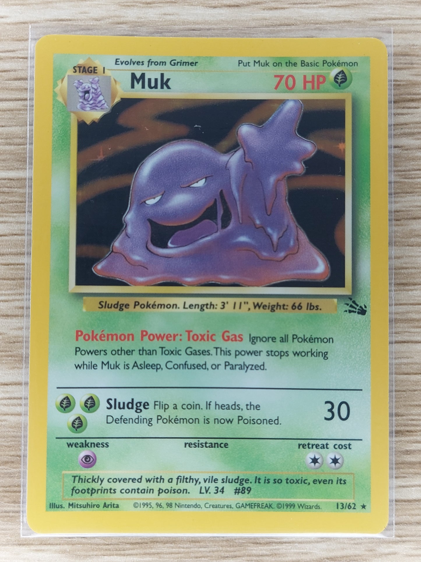 Pokemon 1999 Muk Holo Rare Fossil 13/62