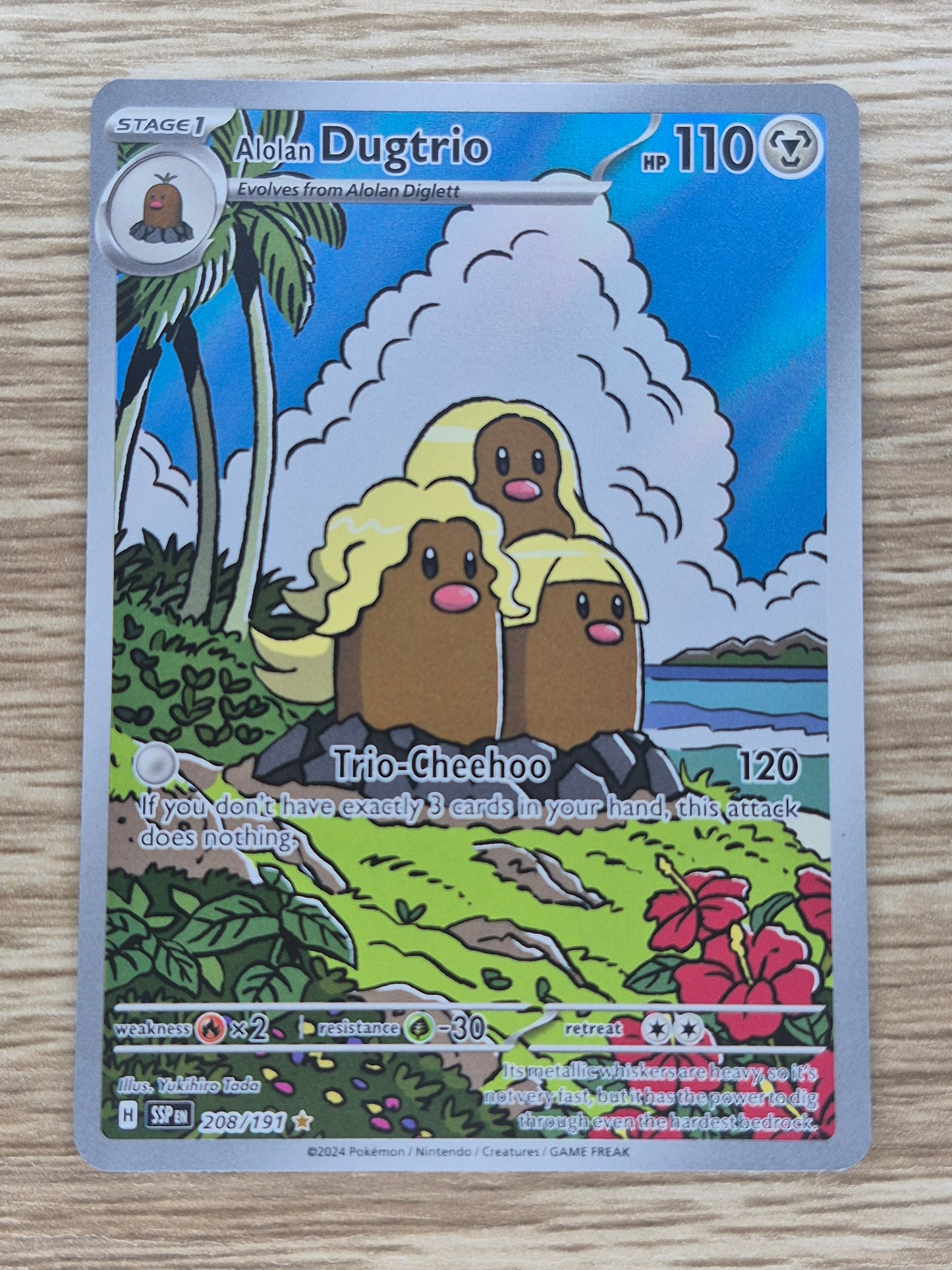 Pokemon TCG Alolan Dugtrio 208/191 Illustration Rare Surging Sparks