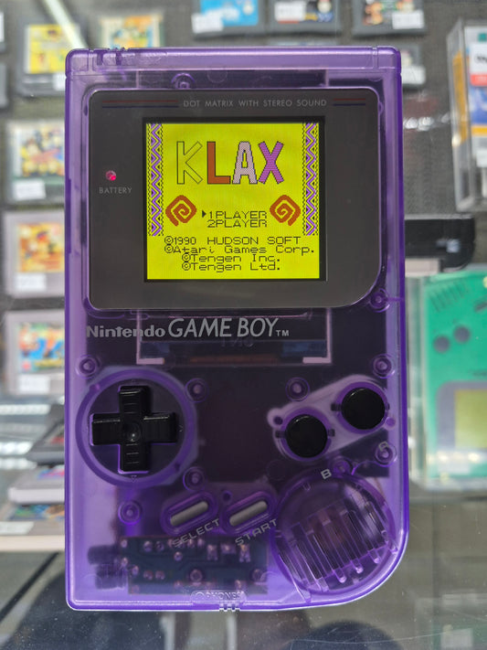 1989 Nintendo Gameboy Game Boy Original DMG-01 IPS BACKLIT SCREEN-CLEAR PURPLE CASE