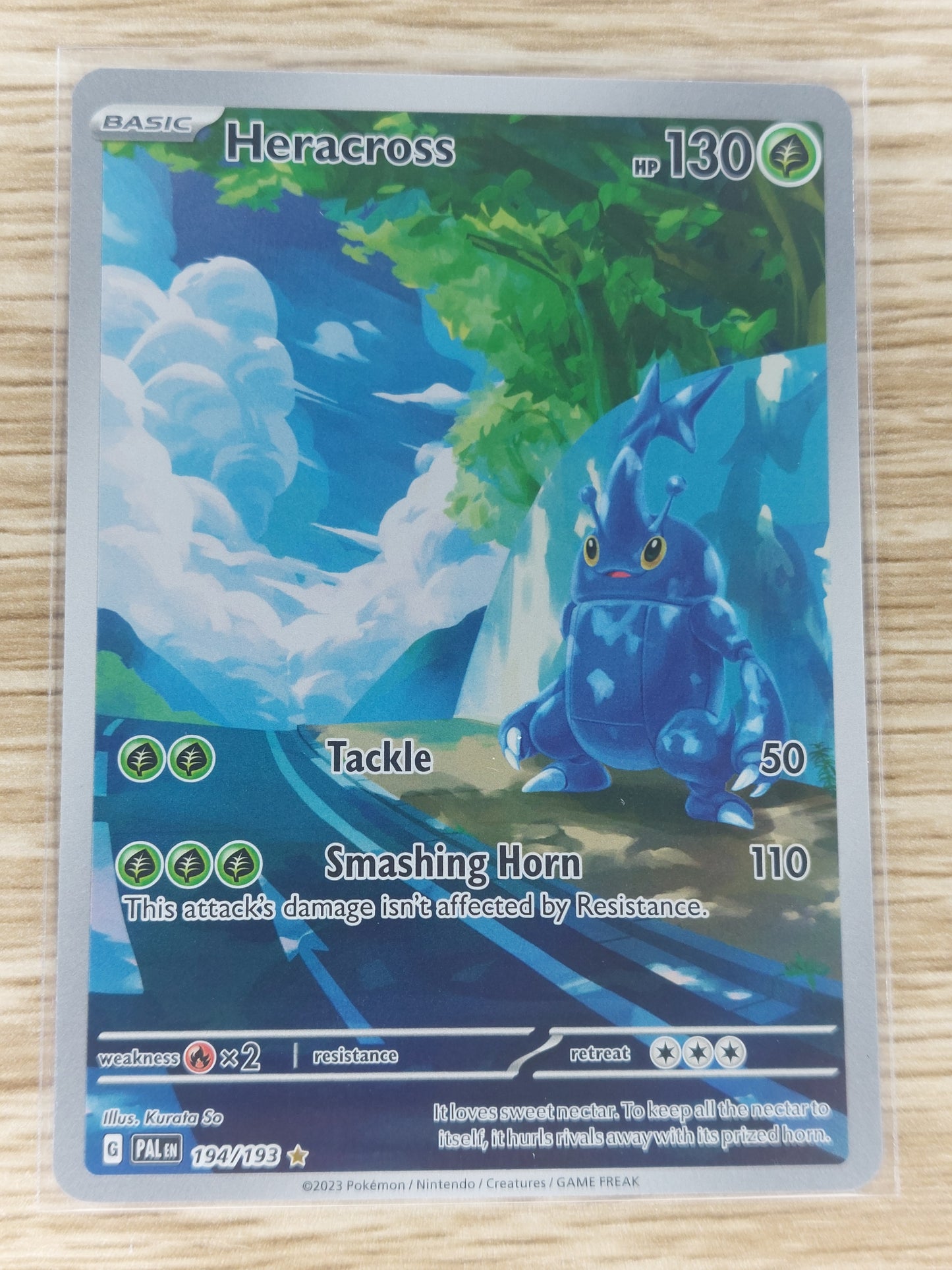 Pokemon 2023 Heracross Illustration Rare Paldea Evolved 194/193