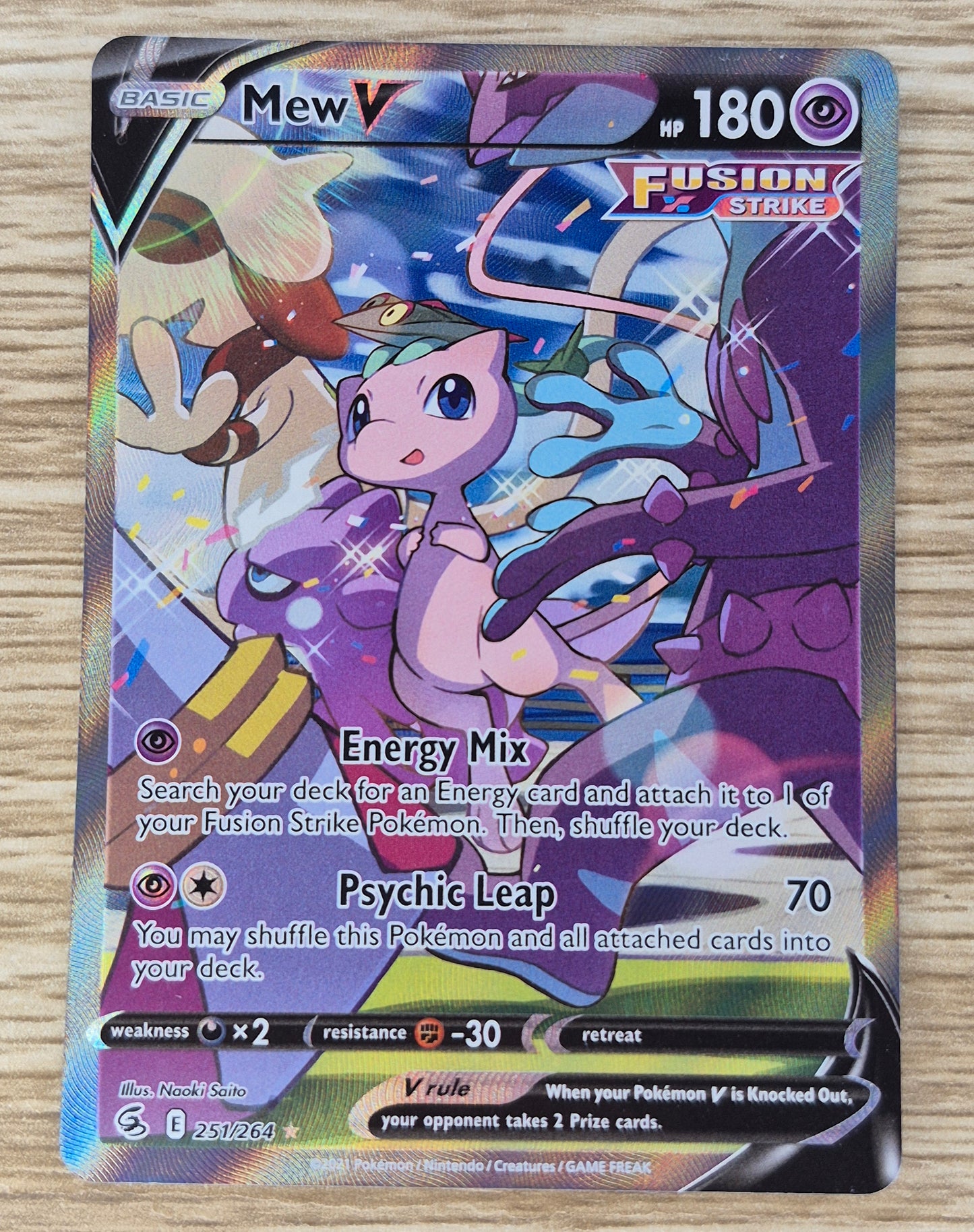 Pokemon Fusion Strike 251/264 Mew V Alt Art NM