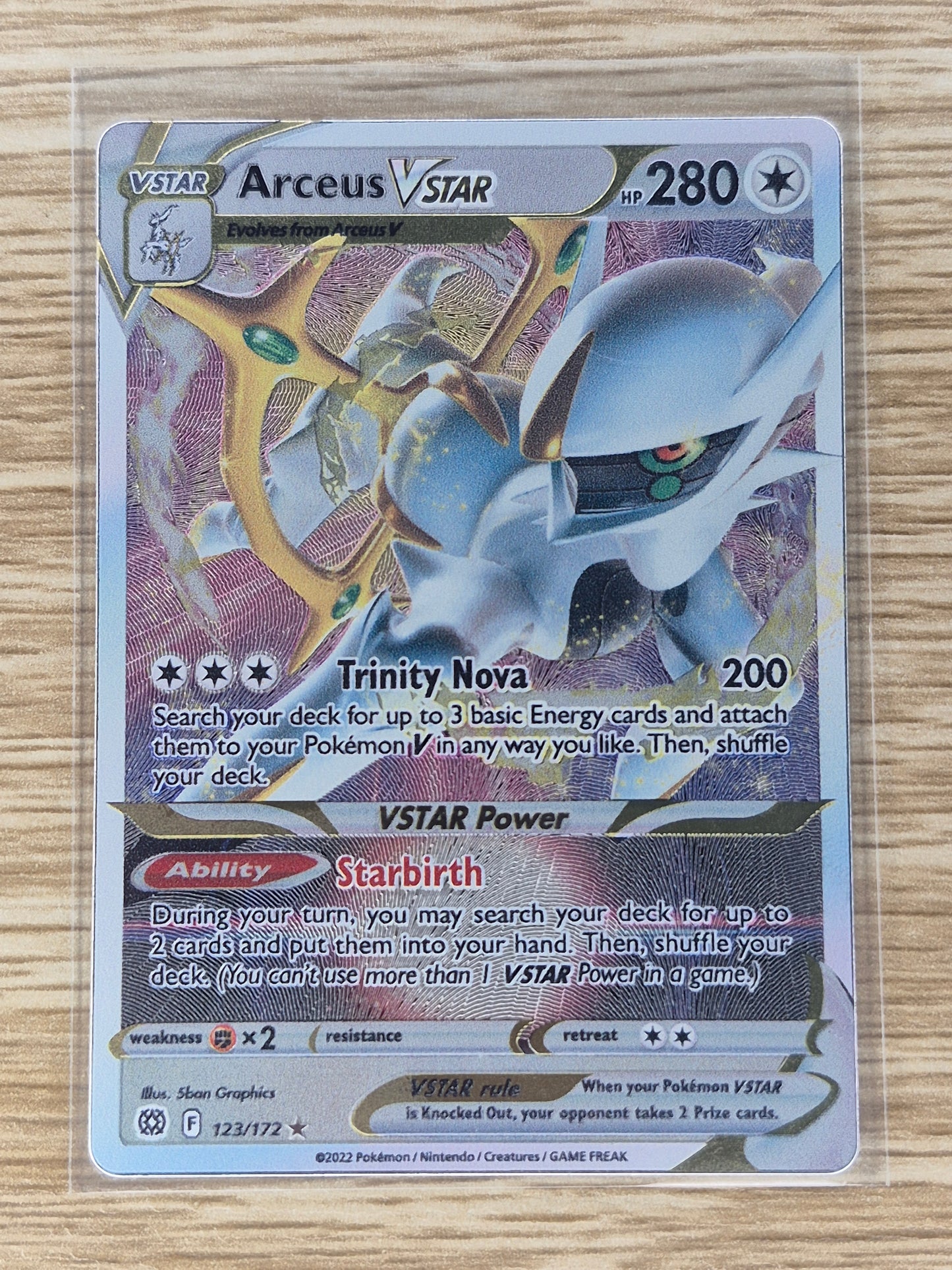 2022 Pokemon 123/172 Arceus V Star Metal Promo Card