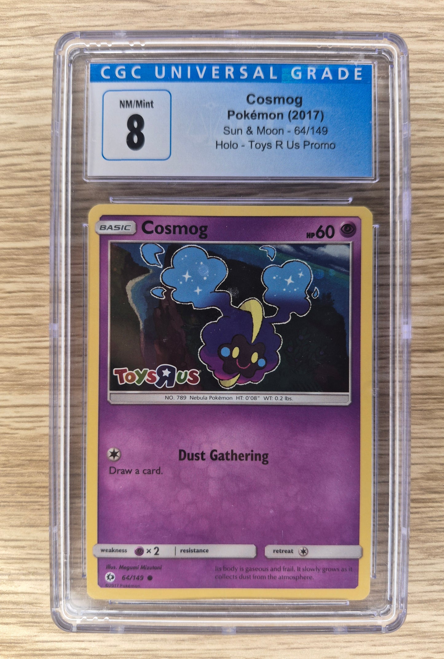 Pokémon Sun & Moon Cosmog 64/149 Toys R Us Promo CGC Slab Graded 8