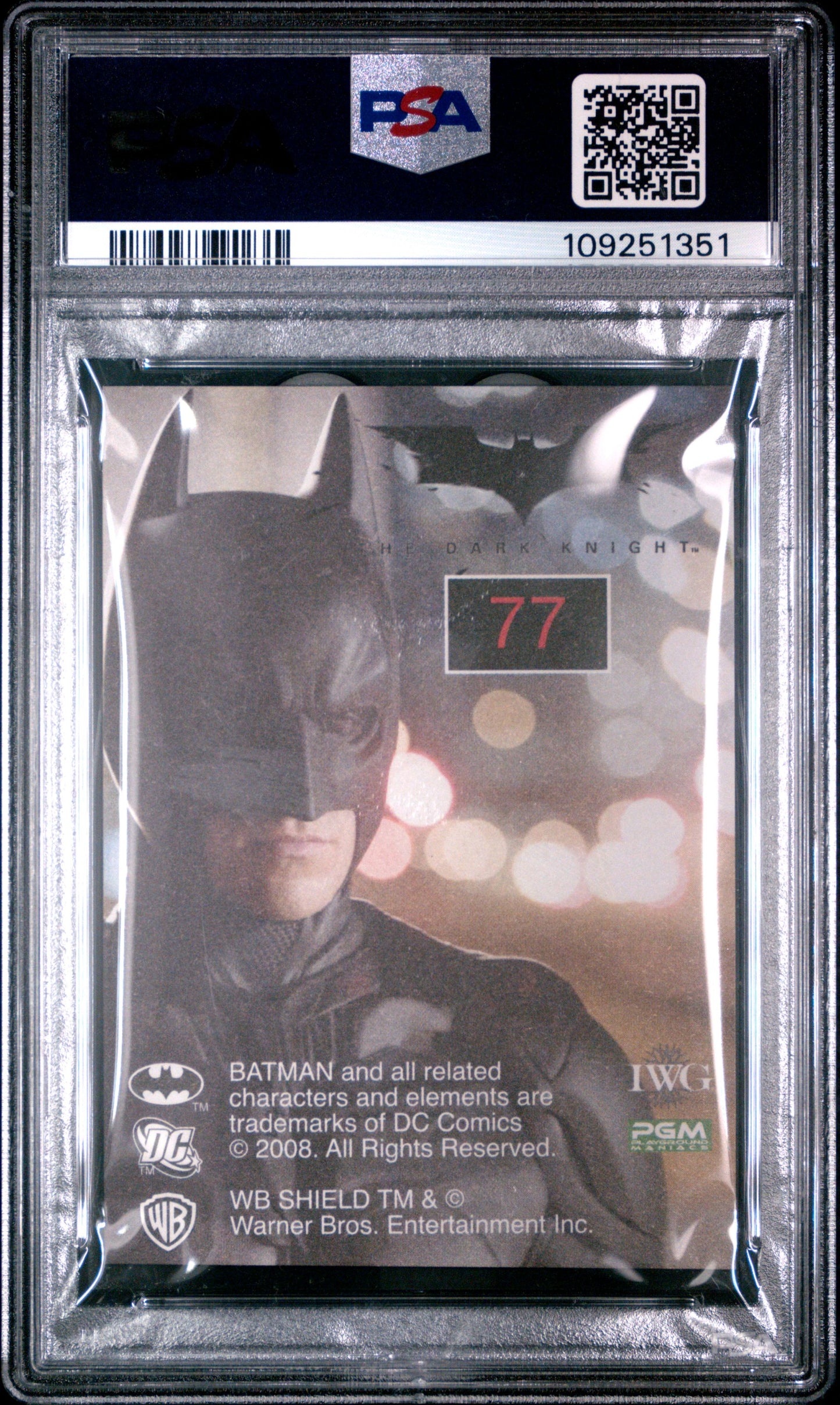 2008 PGM The Dark Knight #77 The Joker Stickers PSA 5 EX