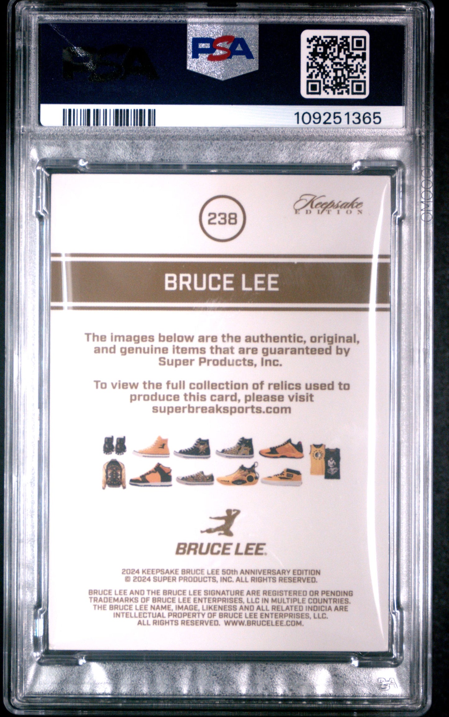 2024 50th Anniversary Bruce Lee Kaleidoscope Edition Dual Relic PSA 6