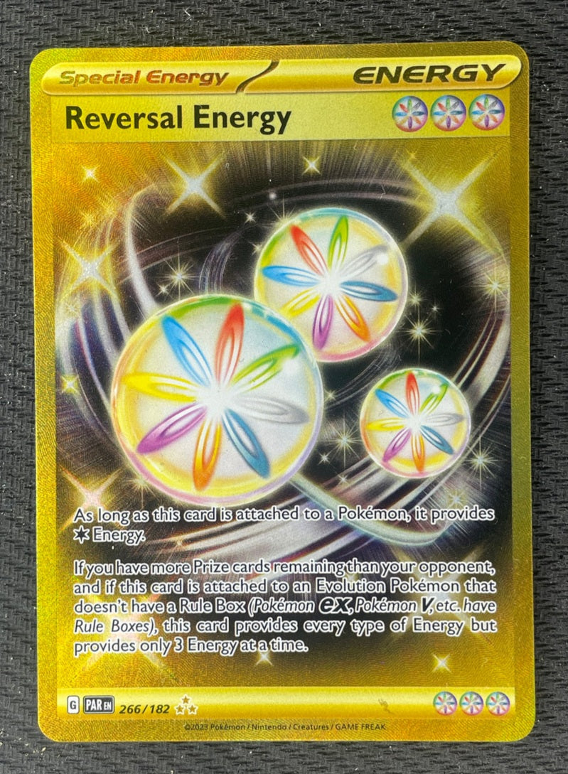 2023 Pokemon Paradox Rift 266/182 Reversal Energy Gold Rare Boomerang Collectables 2023 Pokemon Paradox Rift 266/182 Reversal Energy Gold Rare Boomerang Collectables