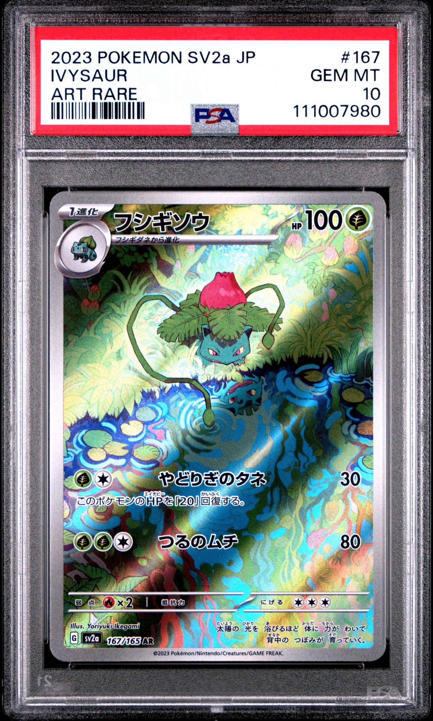 2023 POKEMON JAPANESE SV2A-POKEMON 151 ART RARE #167 IVYSAUR PSA 10
