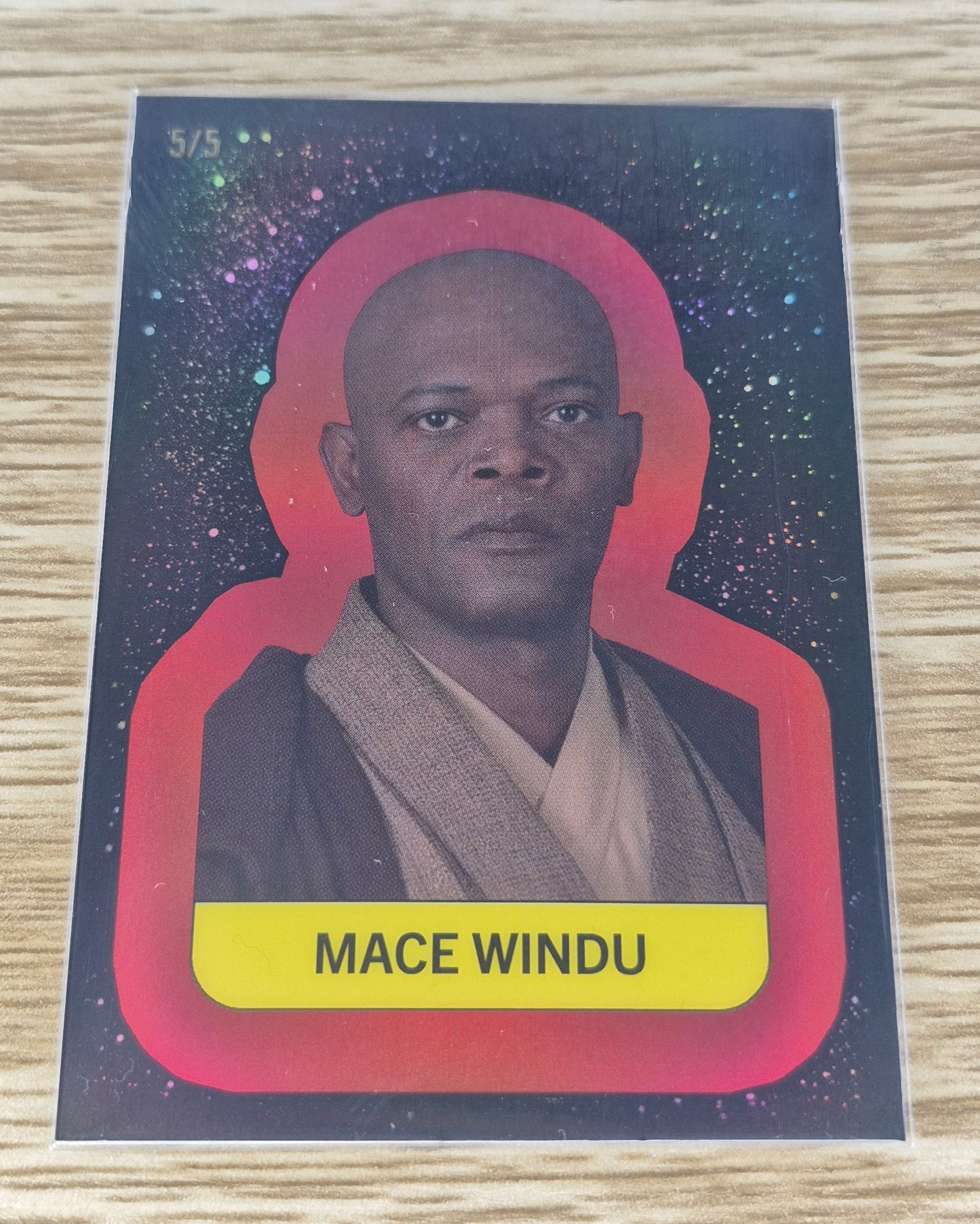 2025 Topps Star Wars Meiyo Chrome Sticker Mace Windu RED #5/5 S-6