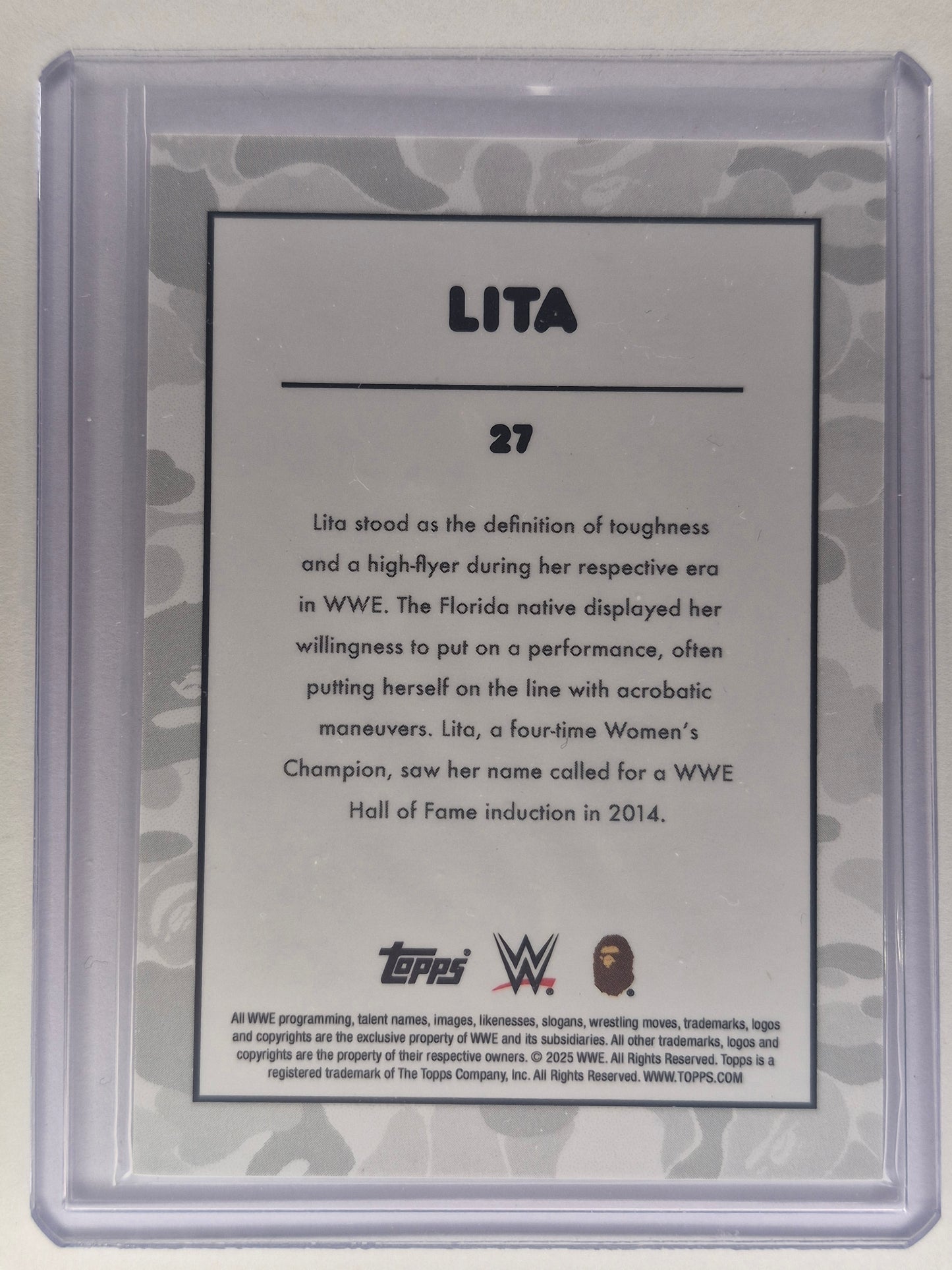 2025 Topps WWE X BAPE #27 LITA Red Camo 190/199 NM